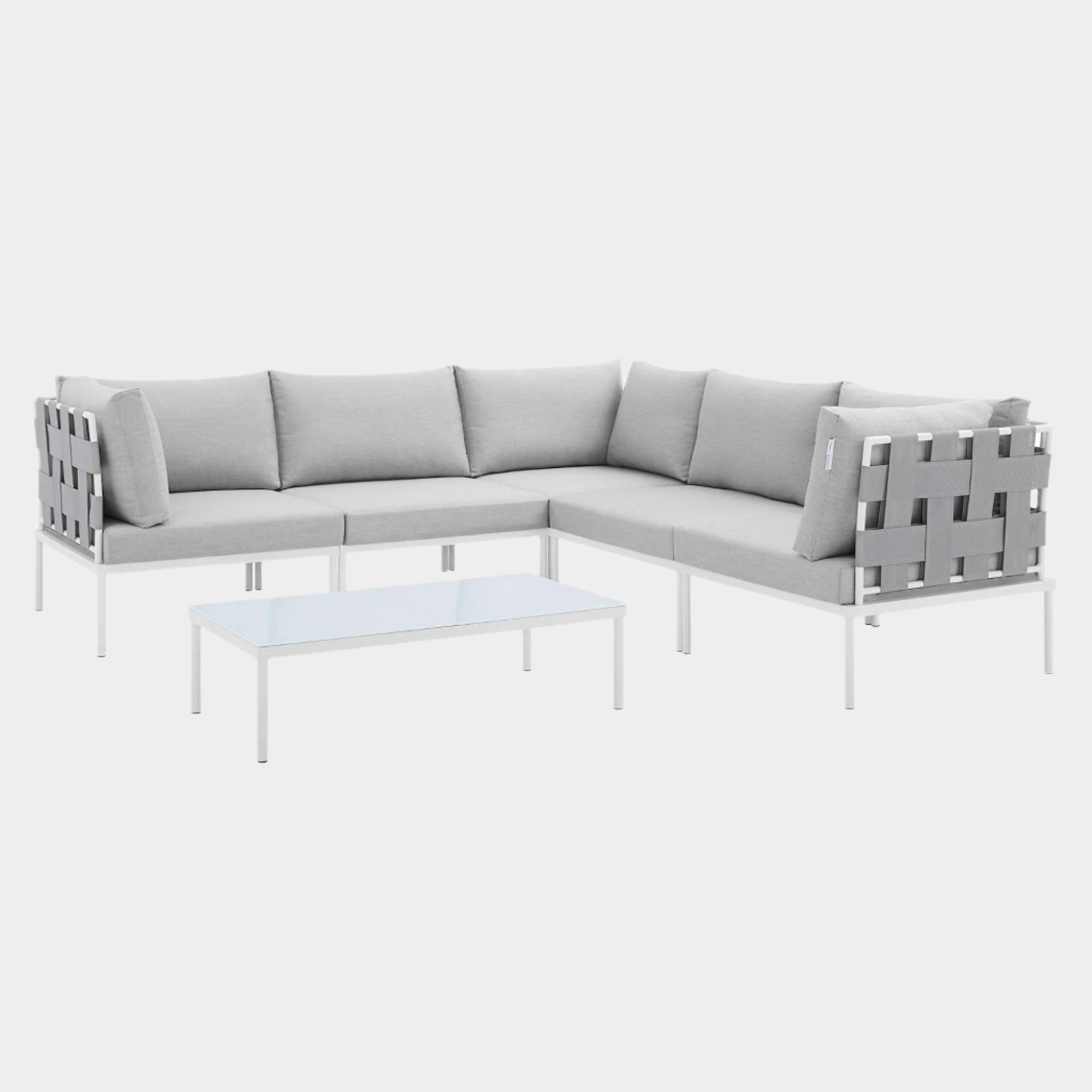 Harmony 6-Piece Sunbrella® Outdoor Patio Aluminum Sectional Sofa Set