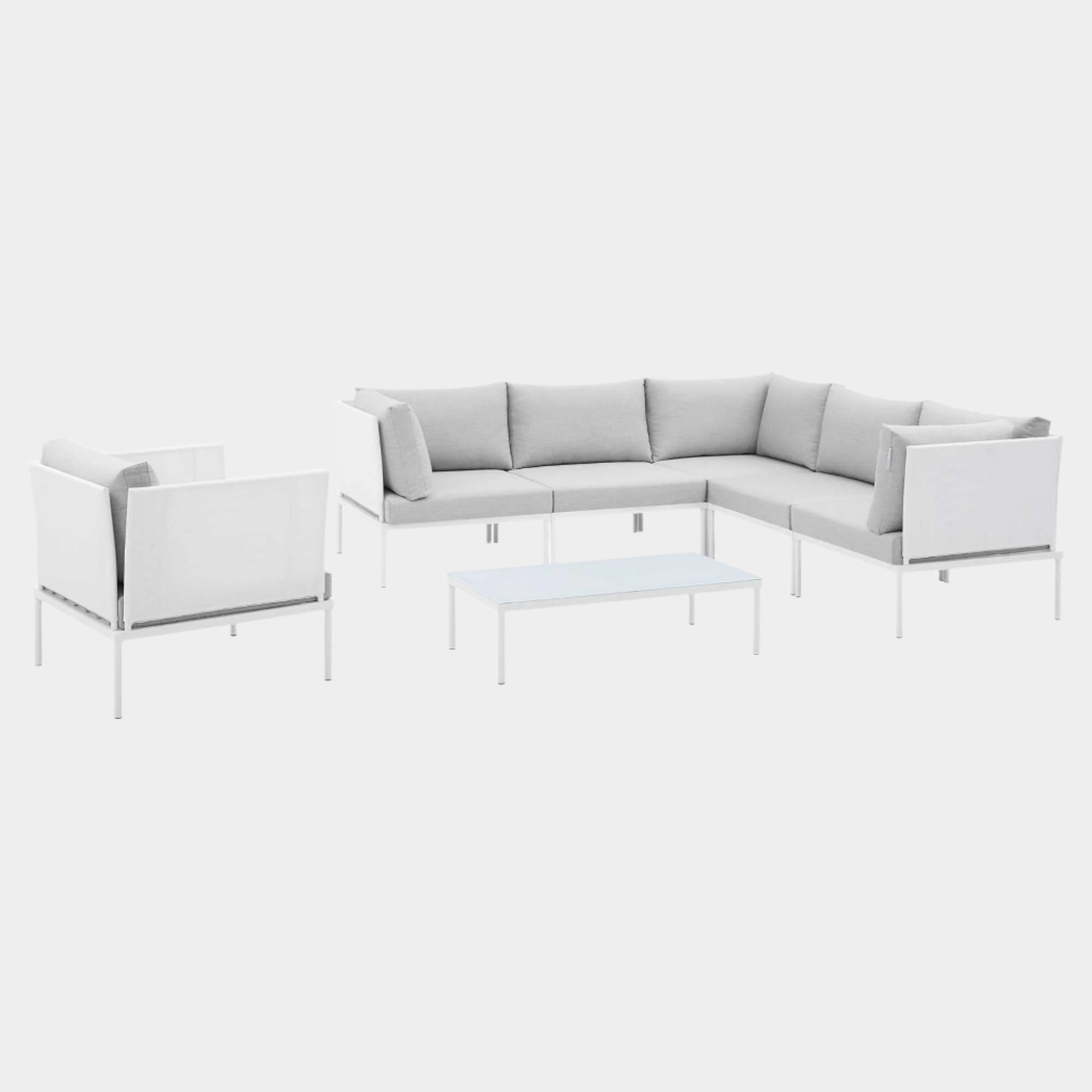 Harmony 7-Piece Sunbrella® Outdoor Patio Aluminum Sectional Sofa Set