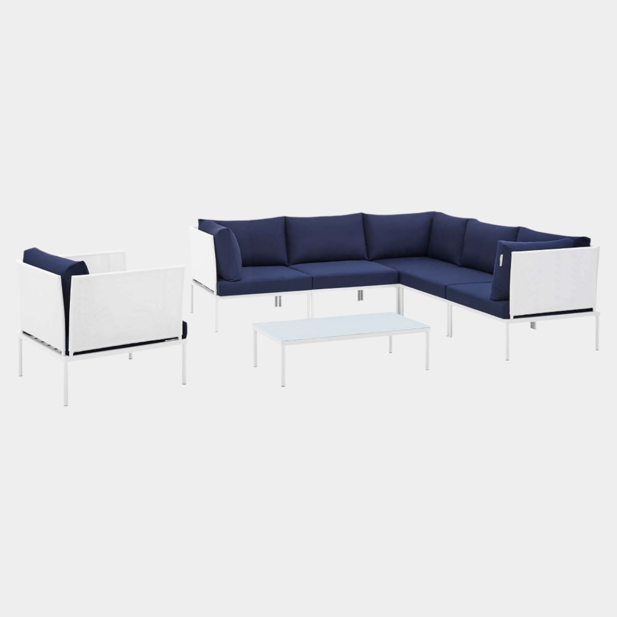 Harmony 7-Piece Sunbrella® Outdoor Patio Aluminum Sectional Sofa Set