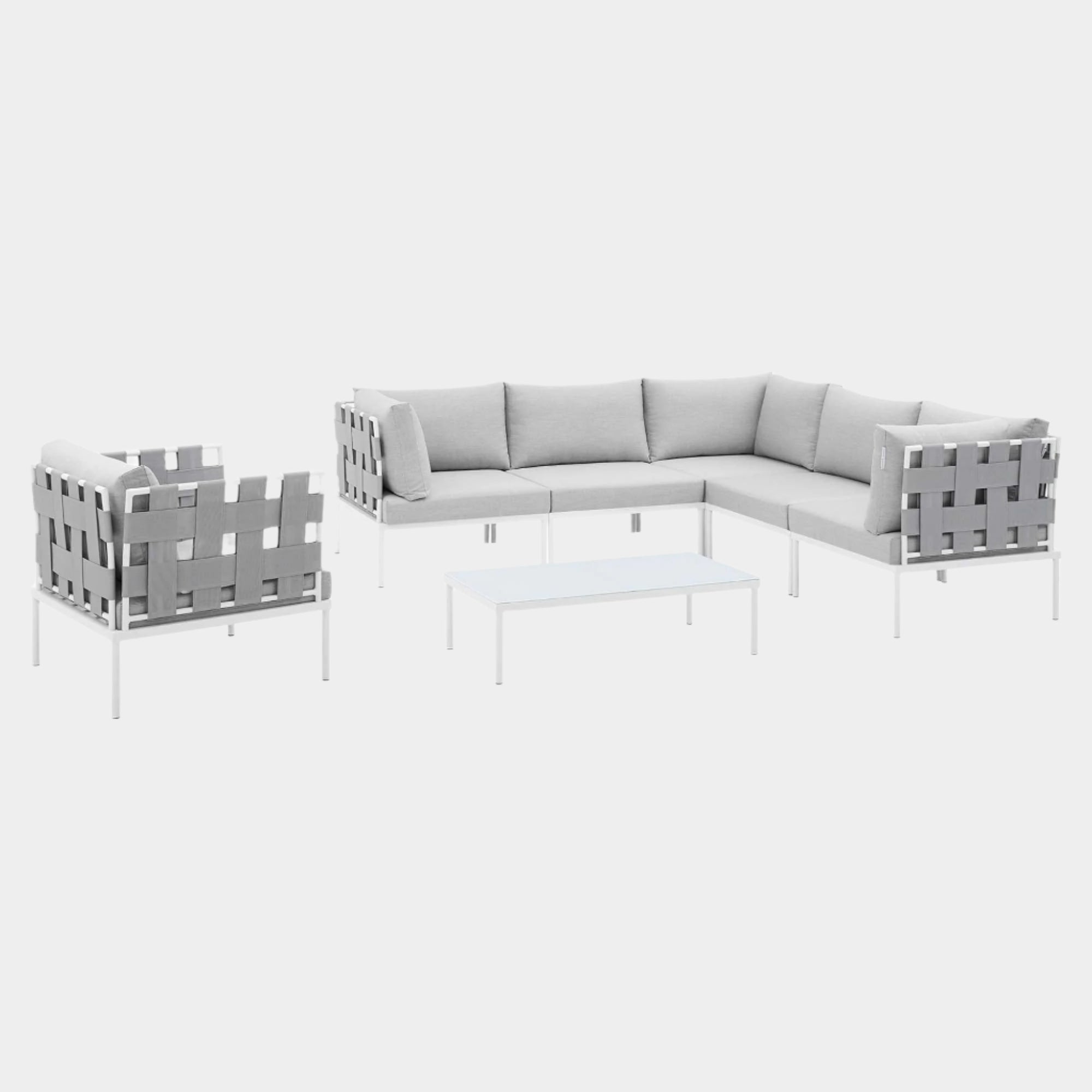 Harmony 7-Piece Sunbrella® Outdoor Patio Aluminum Sectional Sofa Set