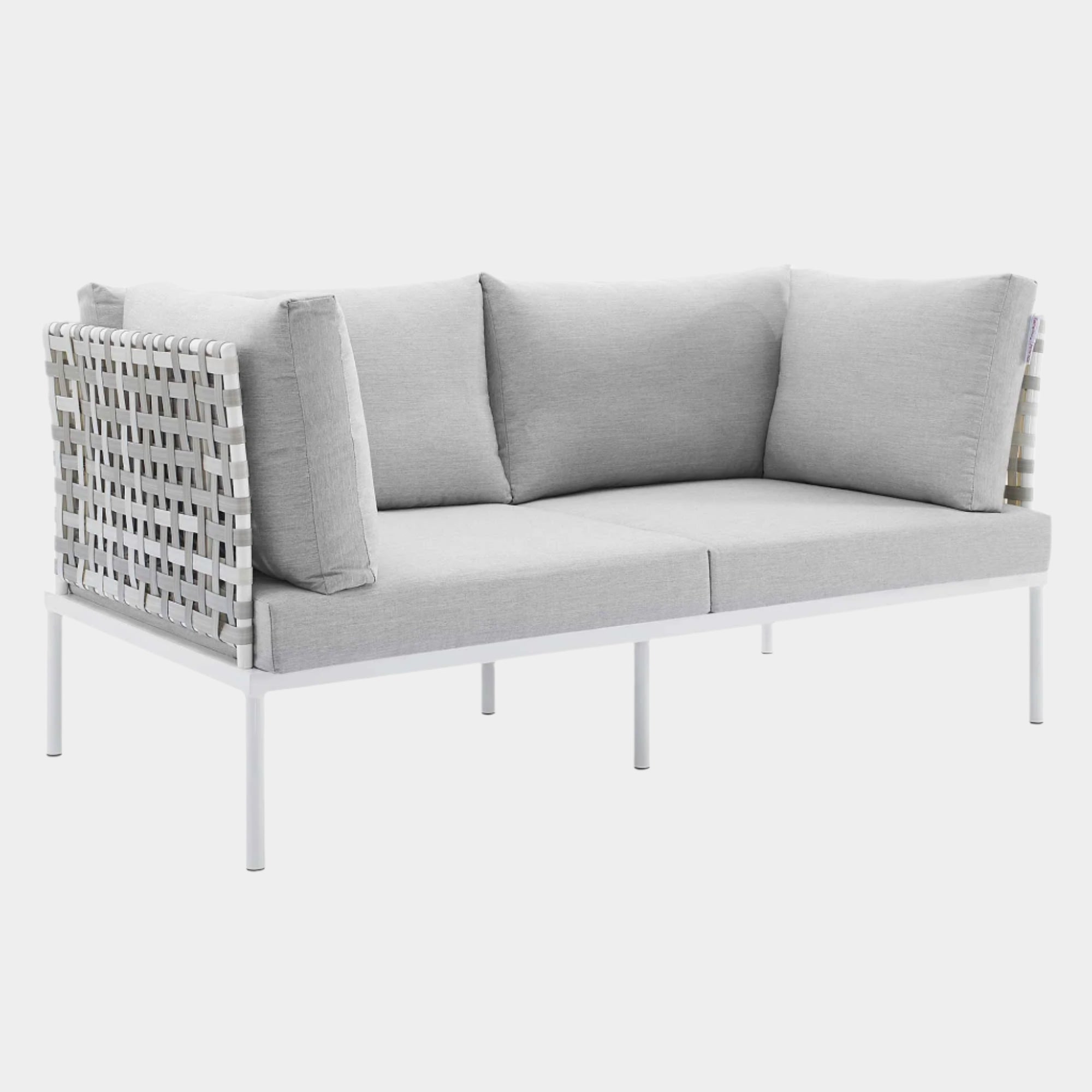 Harmony Sunbrella® Basket Weave Outdoor Patio Aluminum Loveseat