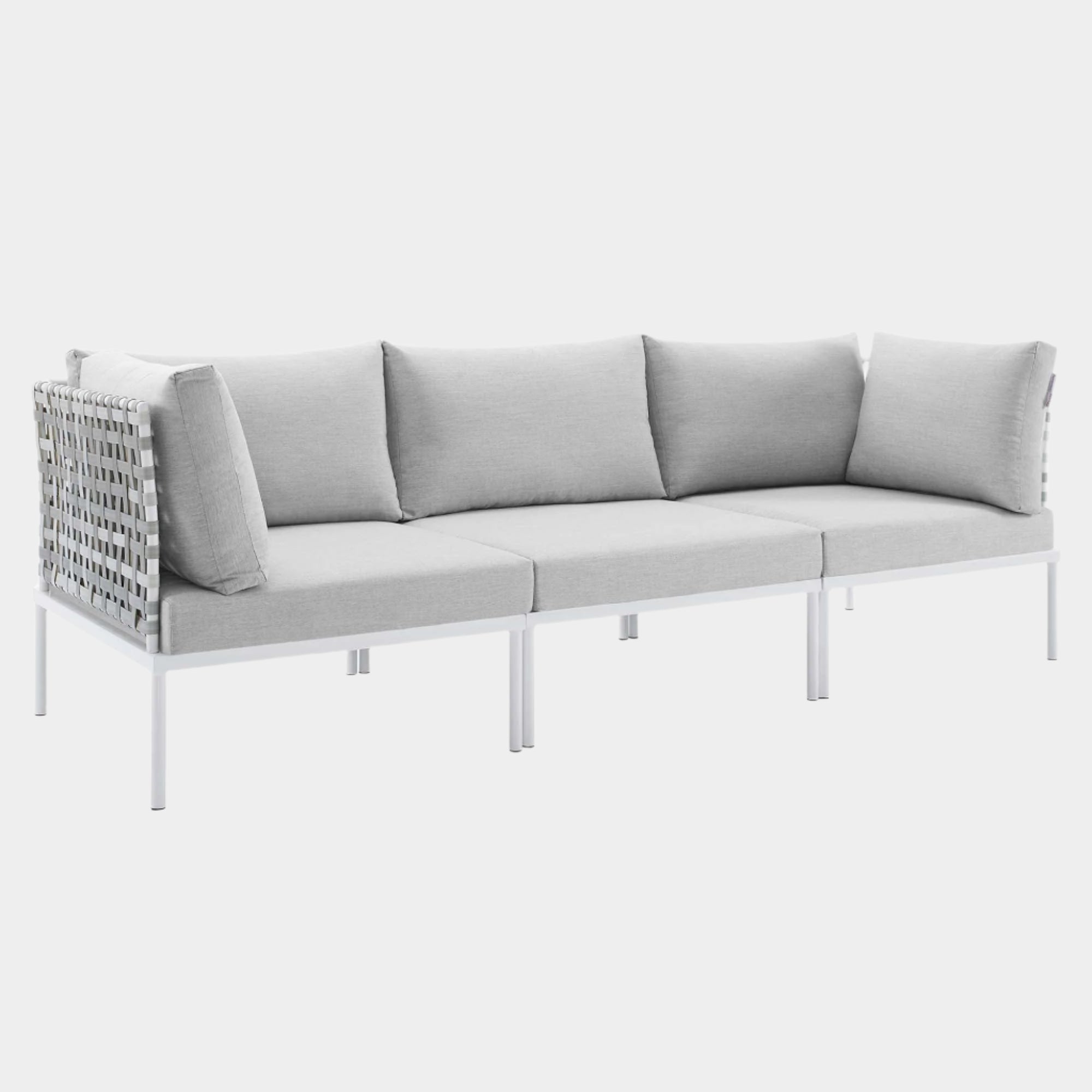 Harmony Sunbrella® Basket Weave Outdoor Patio Aluminum Sofa