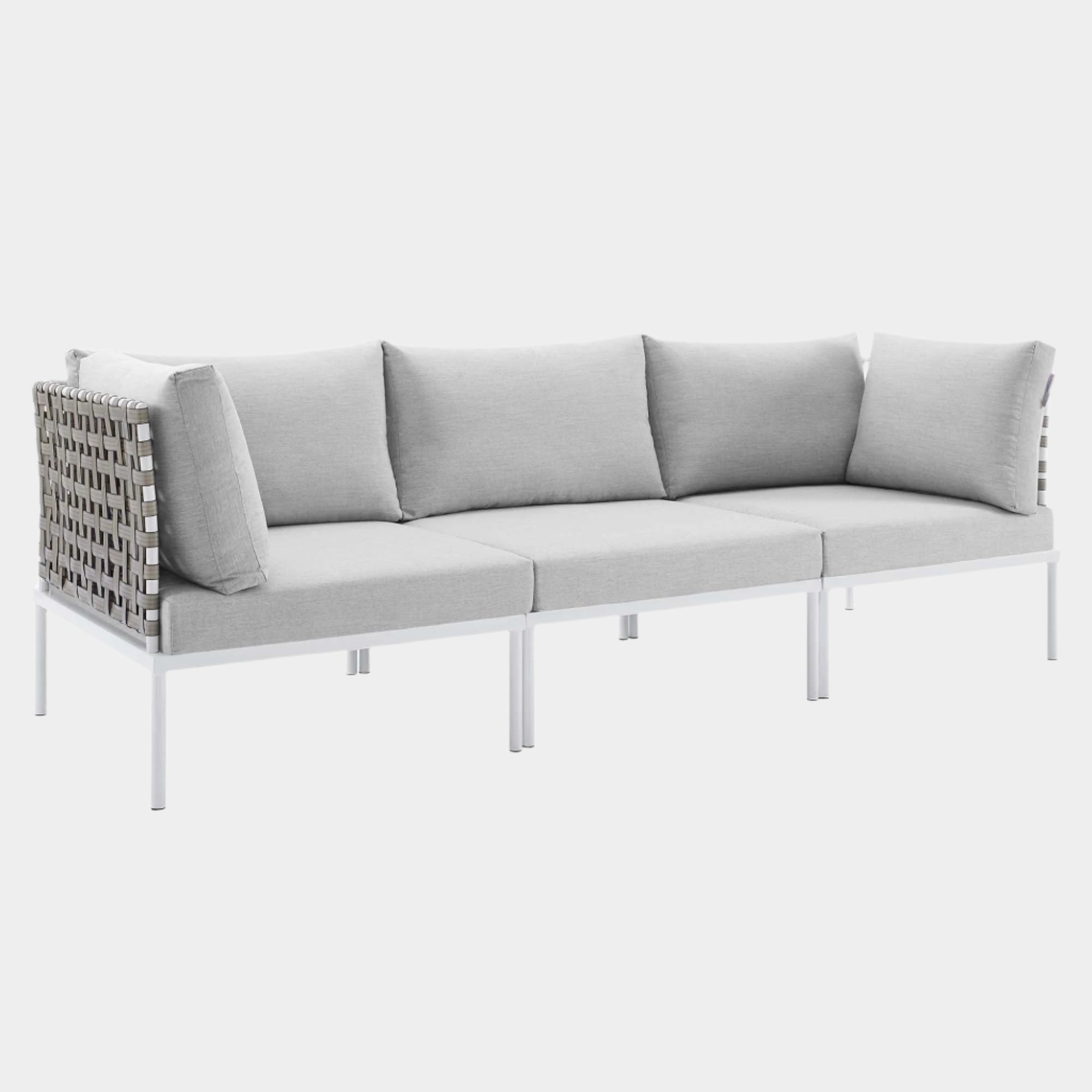 Harmony Sunbrella® Basket Weave Outdoor Patio Aluminum Sofa