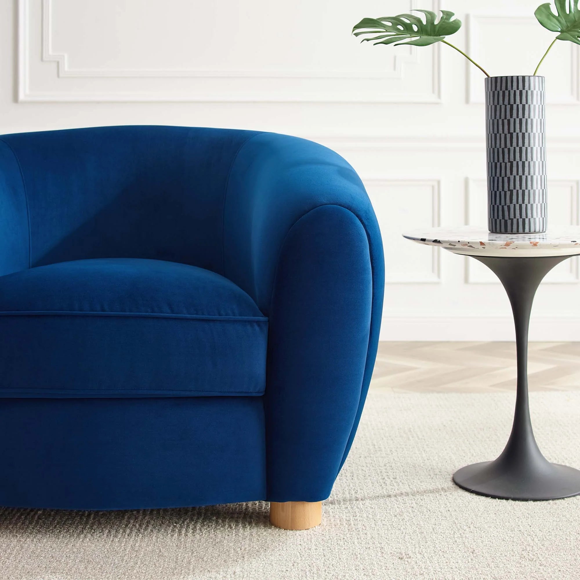 Fauteuil en velours Abundant Performance