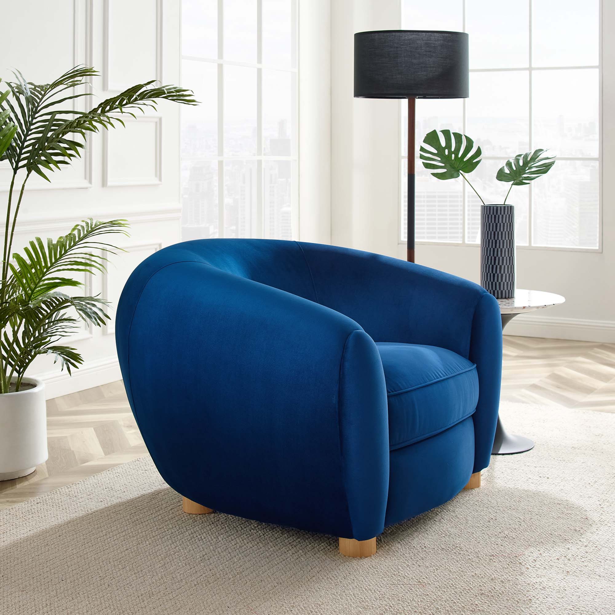 Fauteuil en velours Abundant Performance