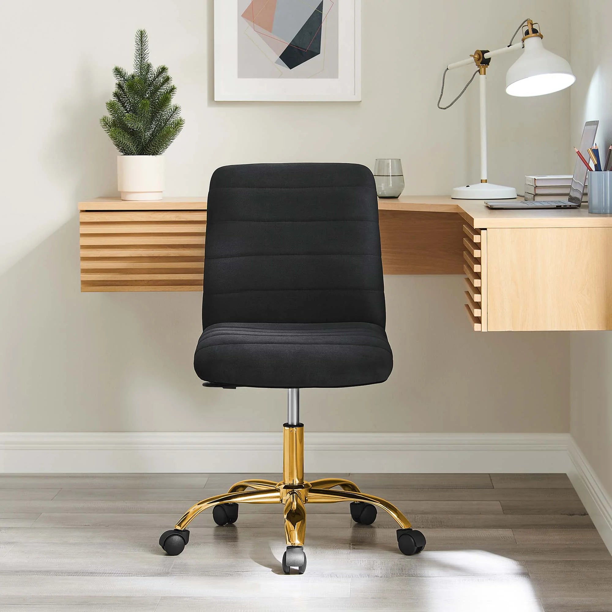 Ripple Armless Performance Velvet Office Chair