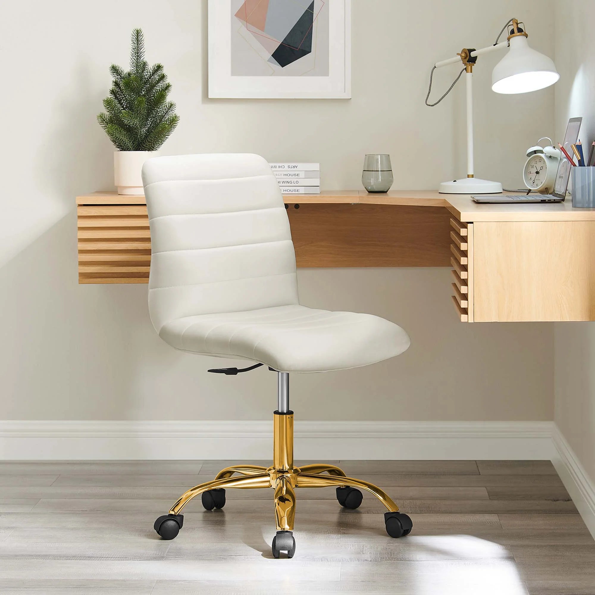 Ripple Armless Performance Velvet Office Chair