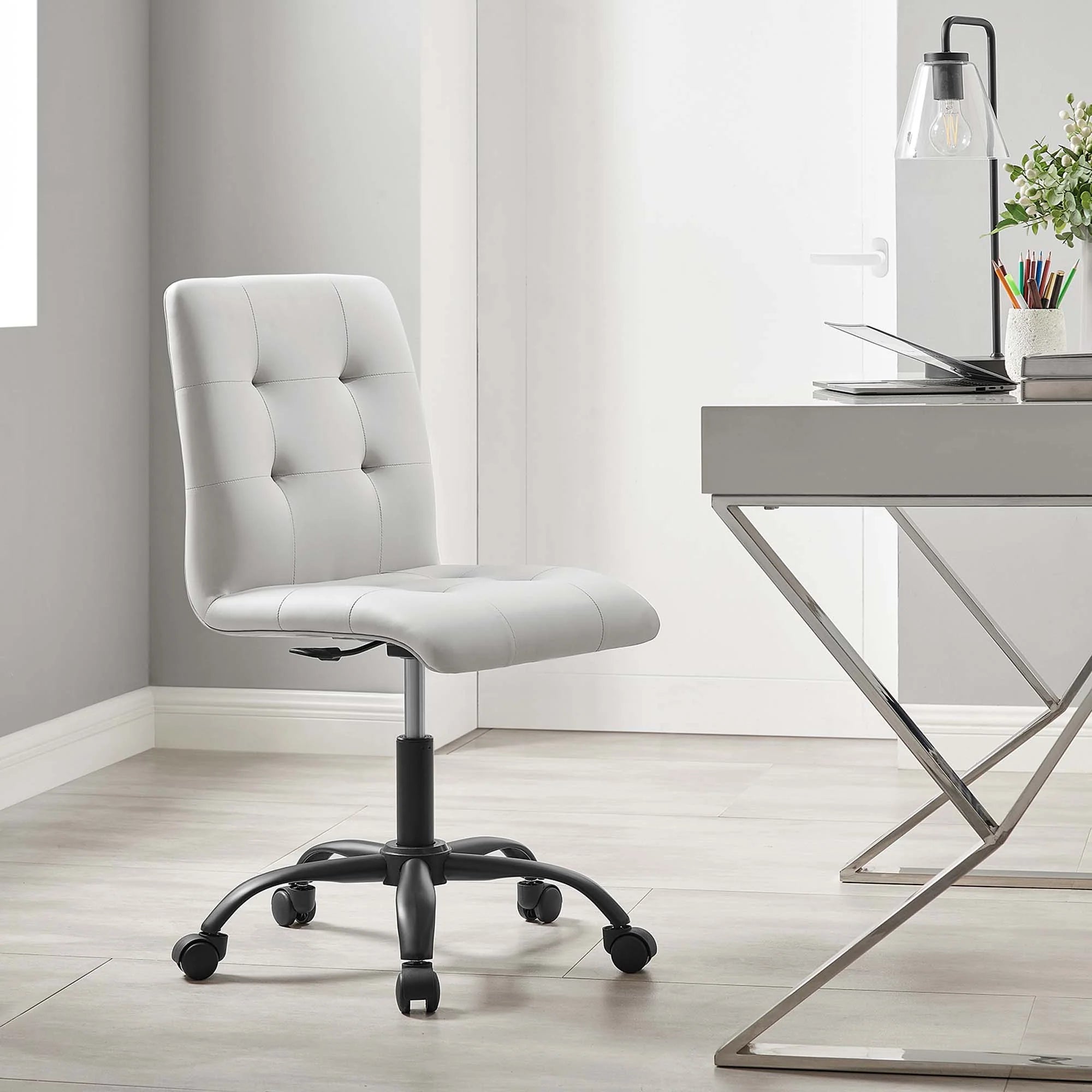 Prim Armless Vegan Leather Office Chair