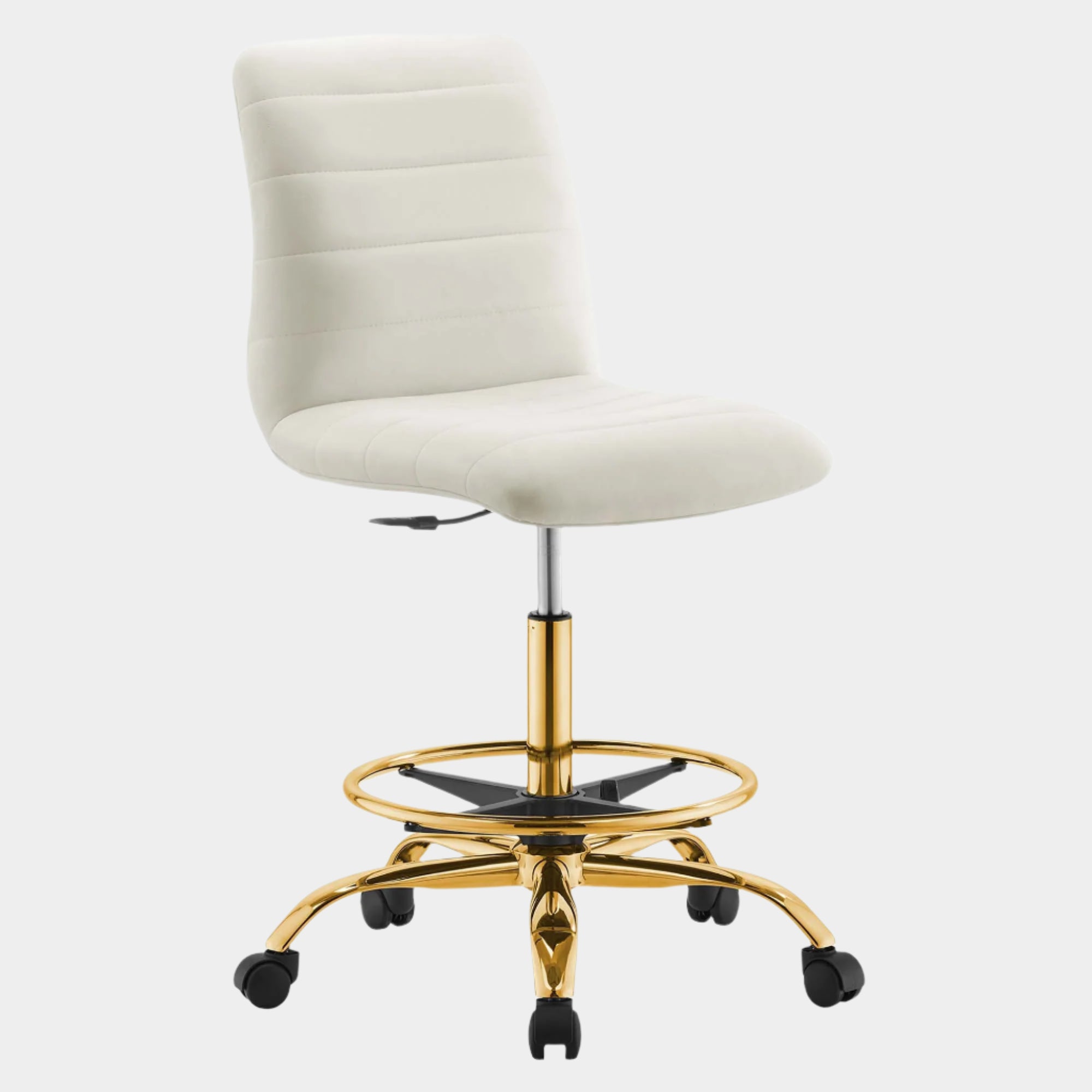 Ripple Armless Performance Velvet Drafting Chair