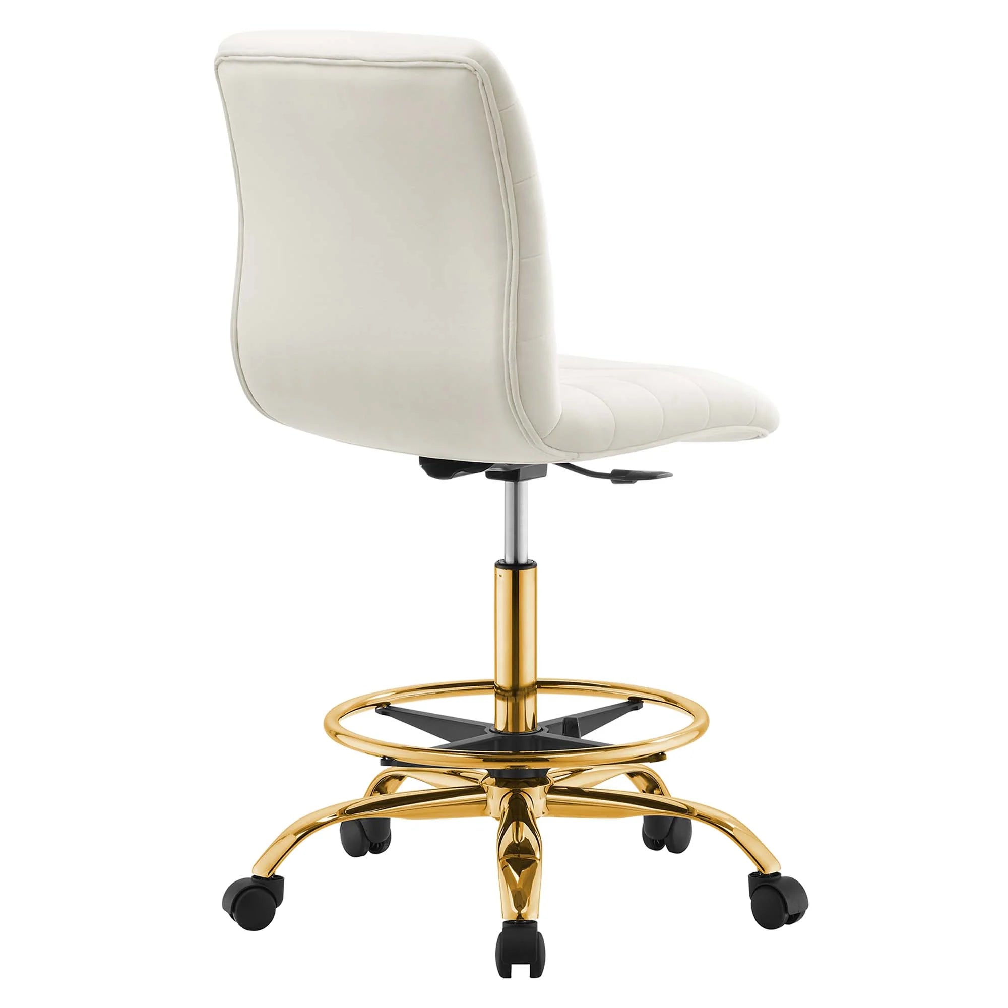 Ripple Armless Performance Velvet Drafting Chair