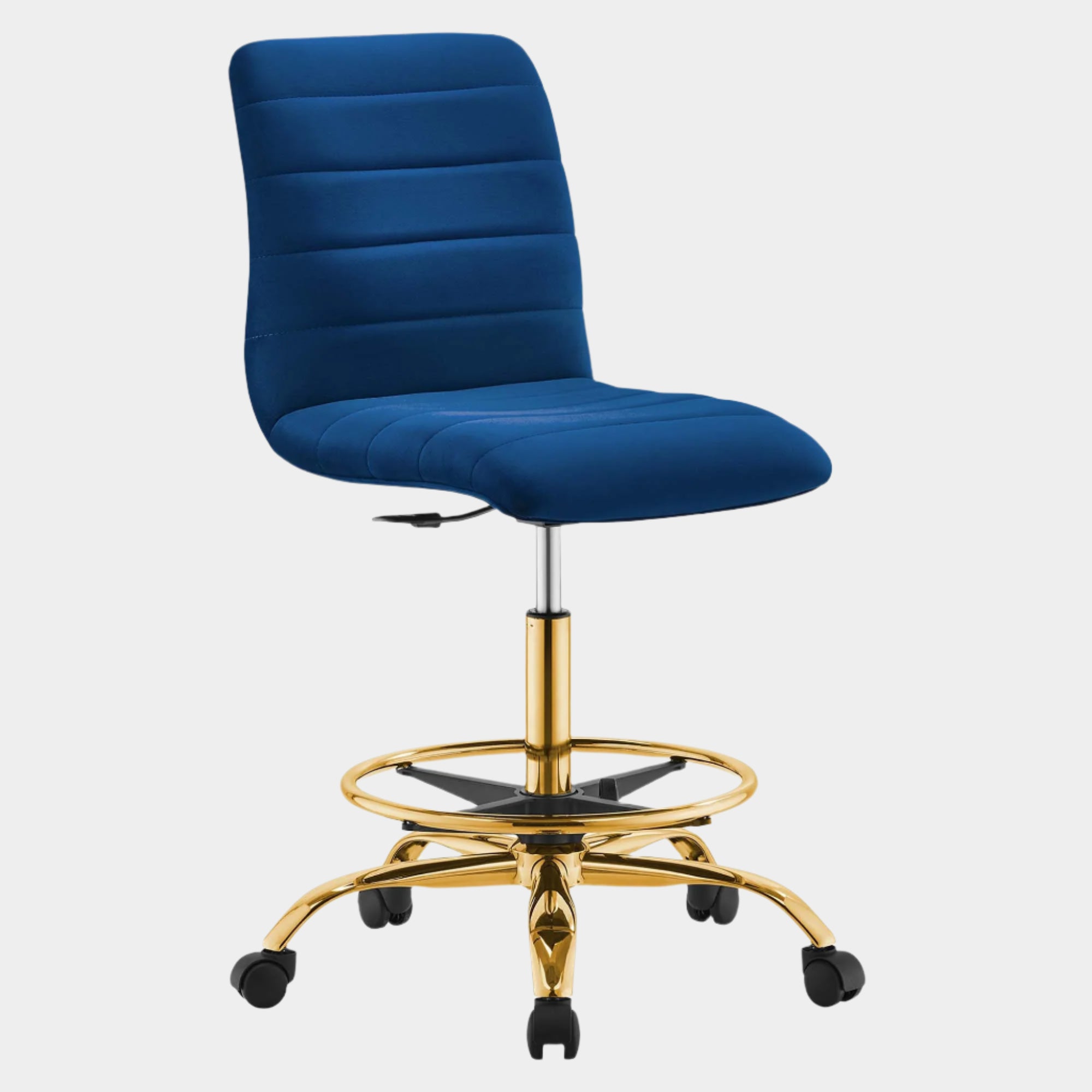 Ripple Armless Performance Velvet Drafting Chair