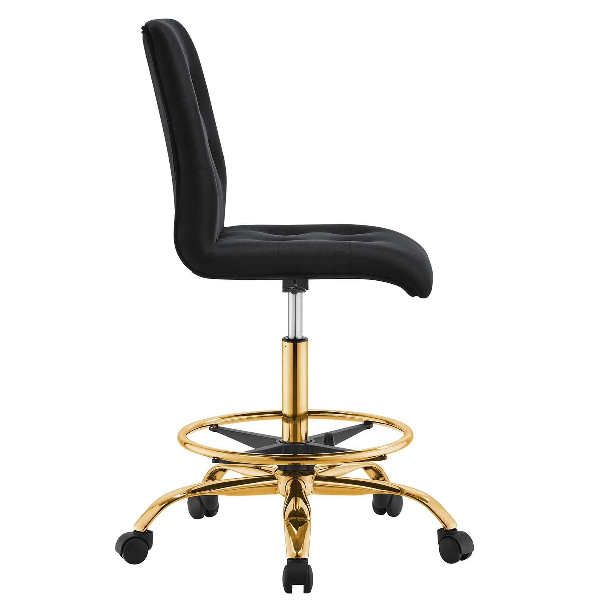 Prim Armless Performance Velvet Drafting Chair