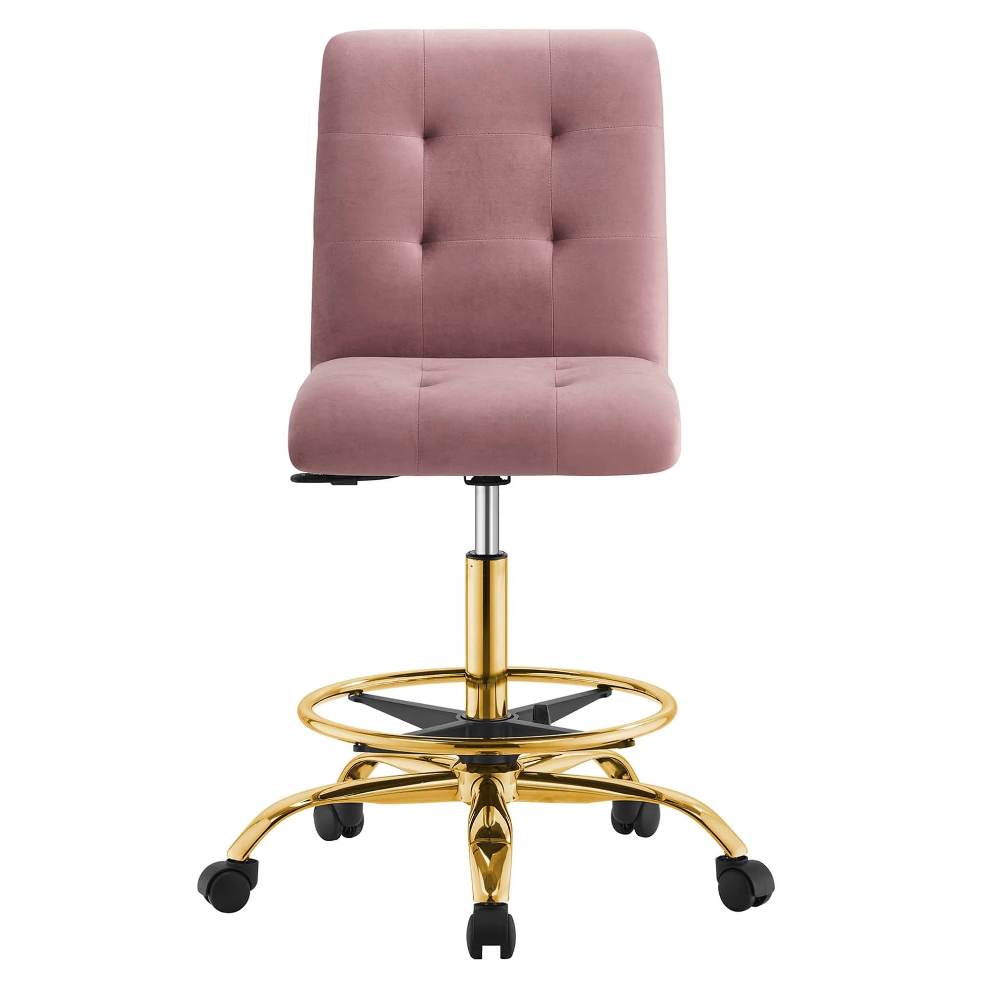 Prim Armless Performance Velvet Drafting Chair