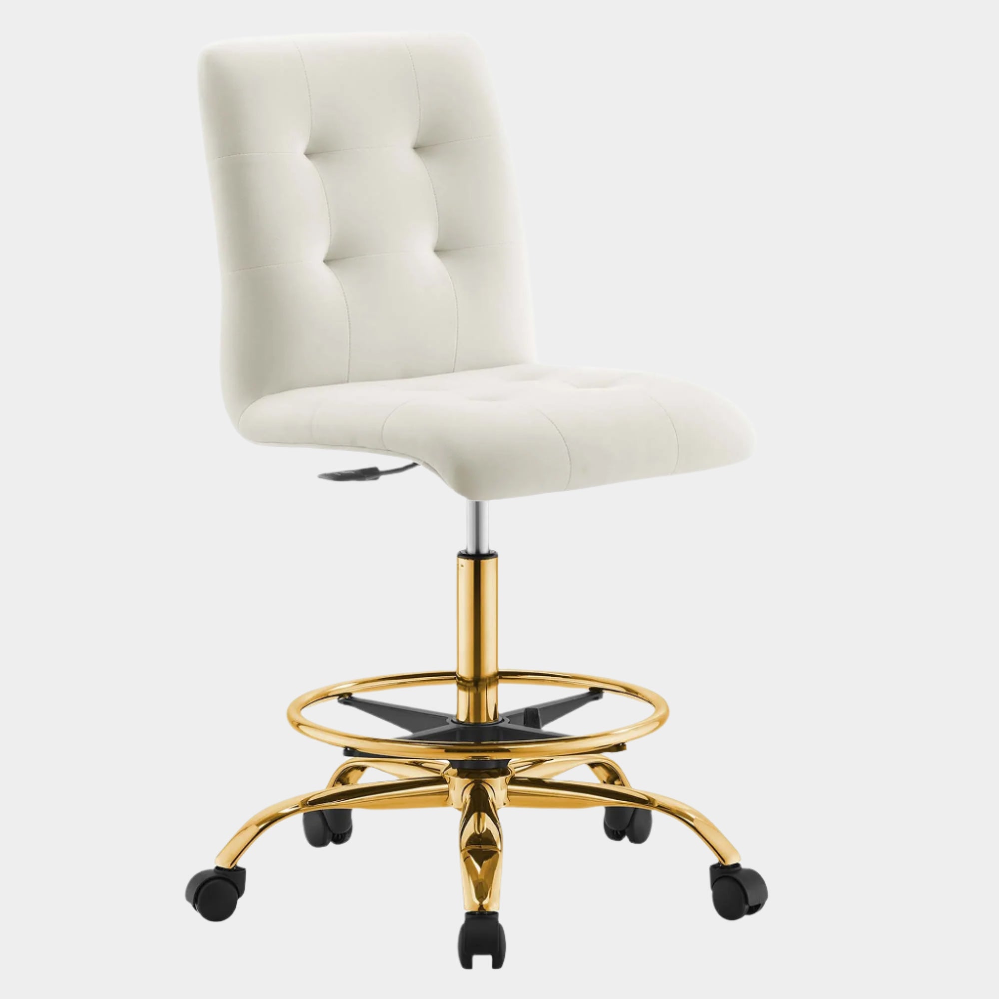 Prim Armless Performance Velvet Drafting Chair