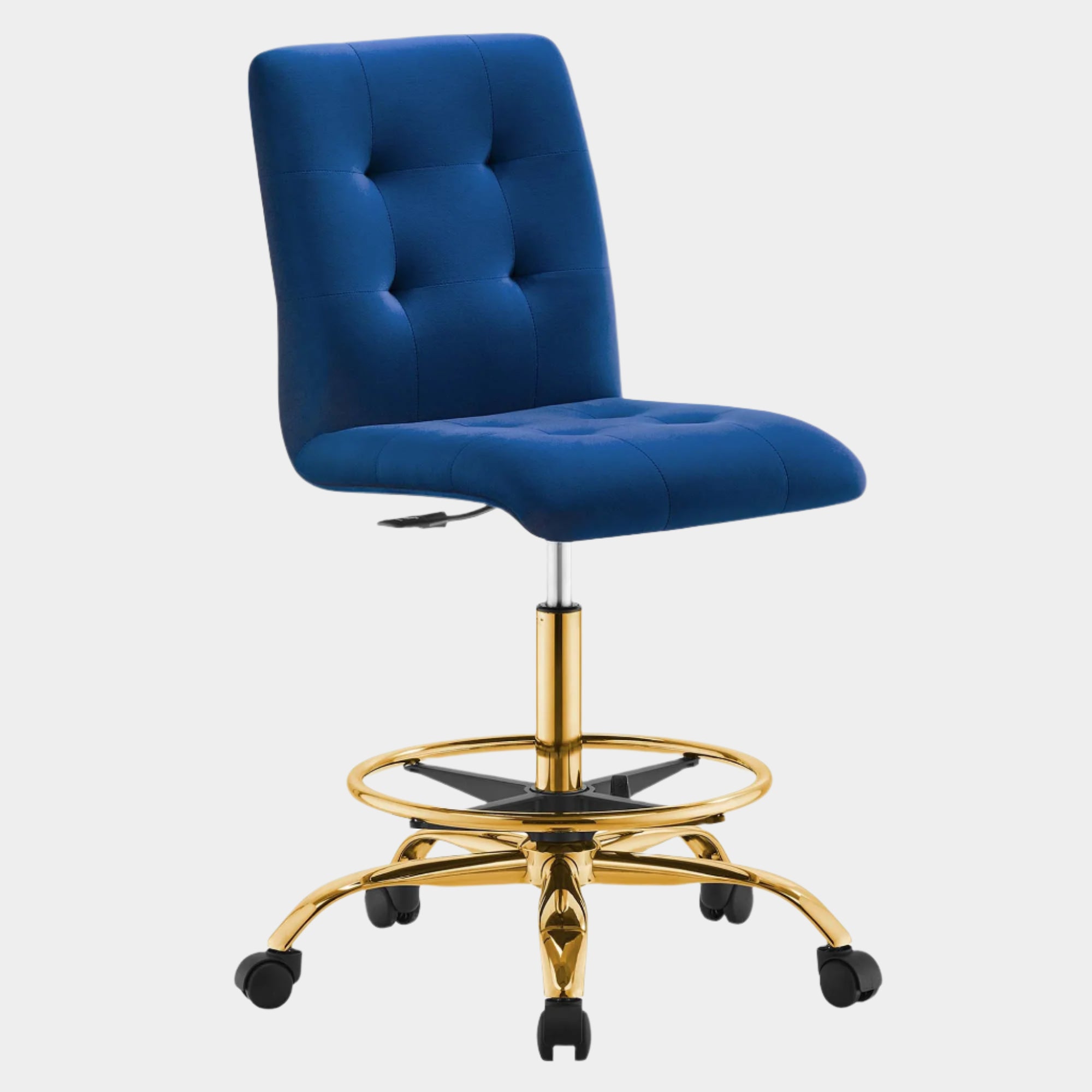 Prim Armless Performance Velvet Drafting Chair