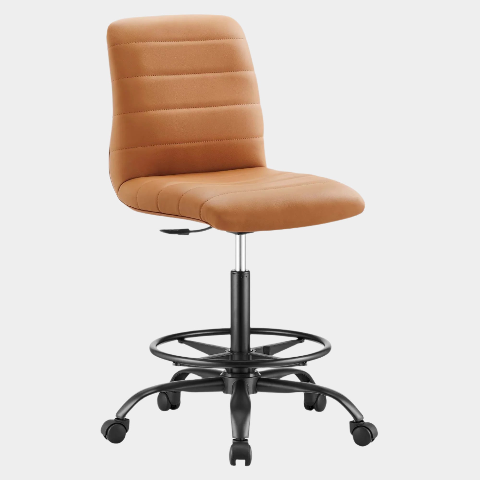 Ripple Armless Vegan Leather Drafting Chair