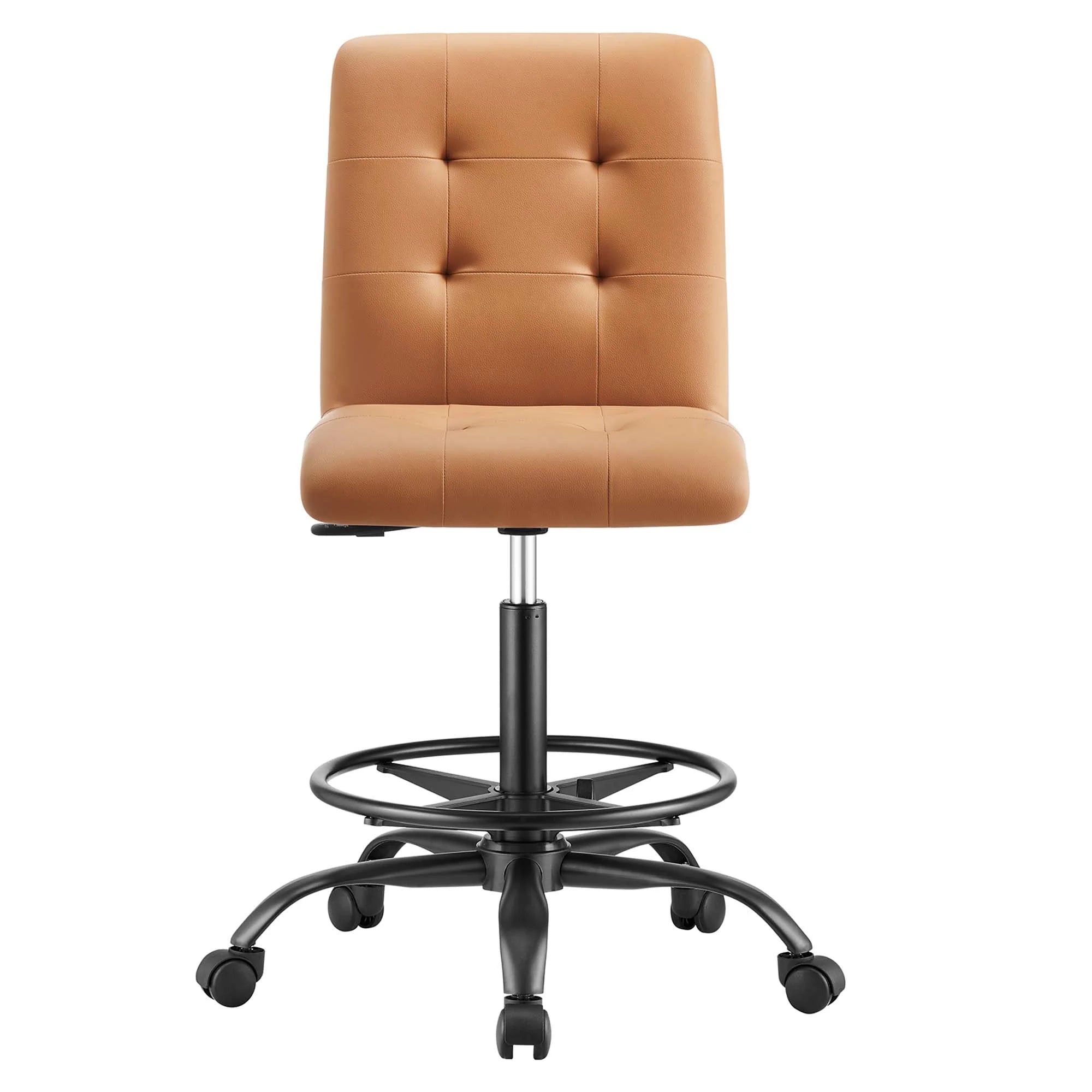 Prim Armless Vegan Leather Drafting Chair