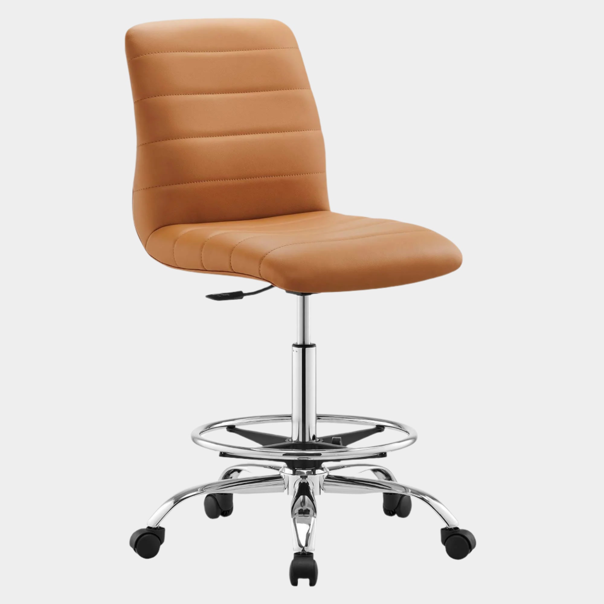 Ripple Armless Vegan Leather Drafting Chair