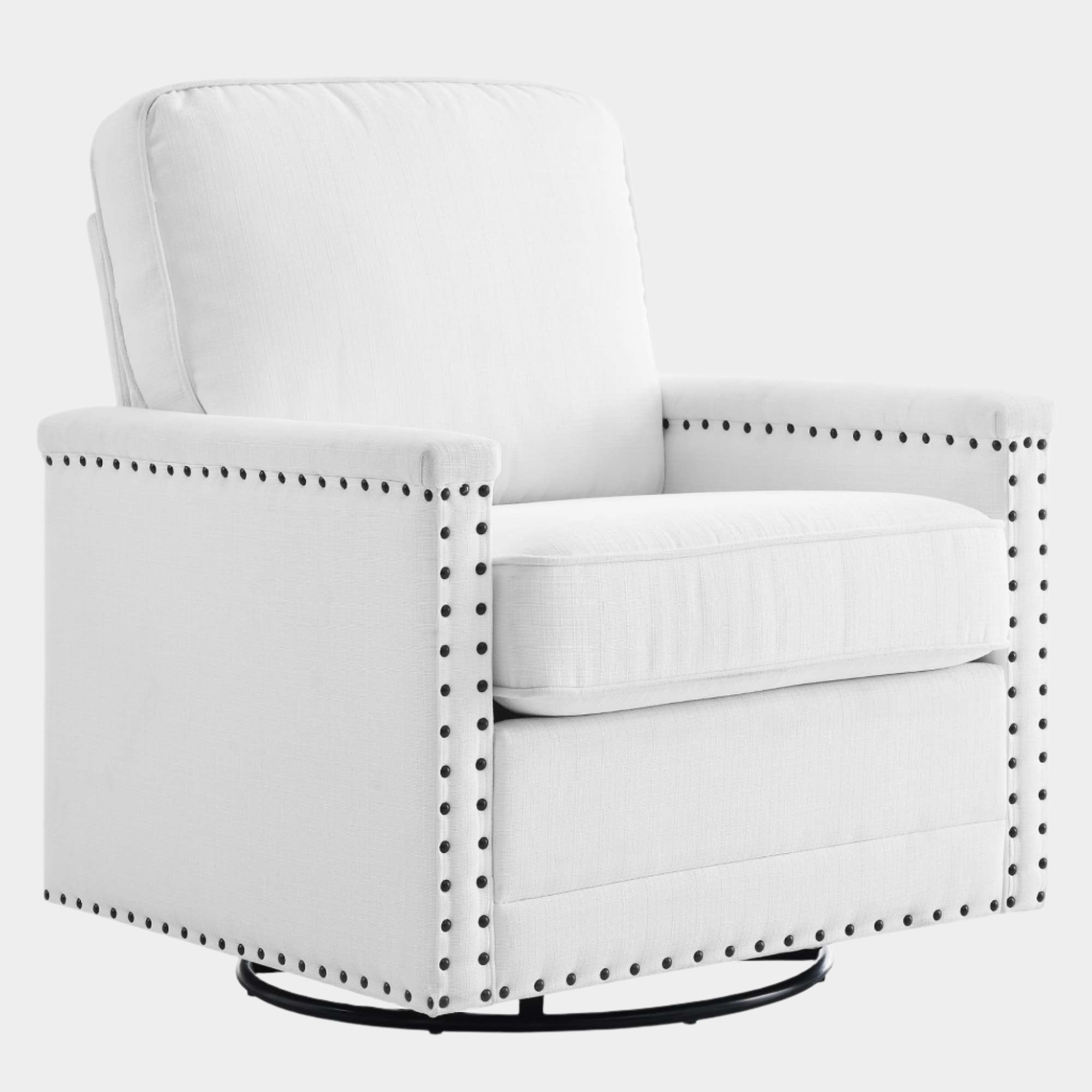 Ashton Upholstered Fabric Swivel Chair