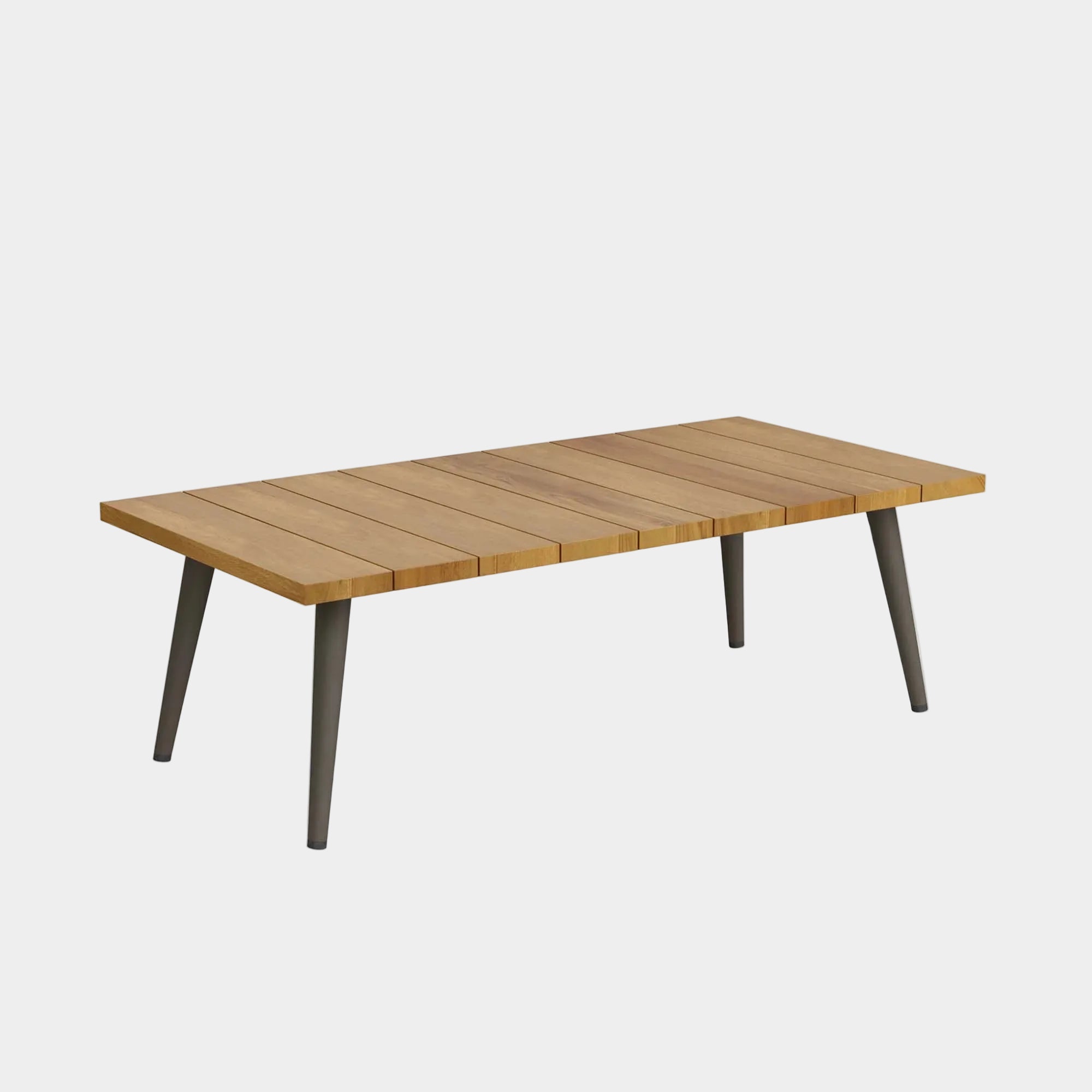 Meadow Outdoor Patio Teak Wood Coffee Table in Natural Taupe