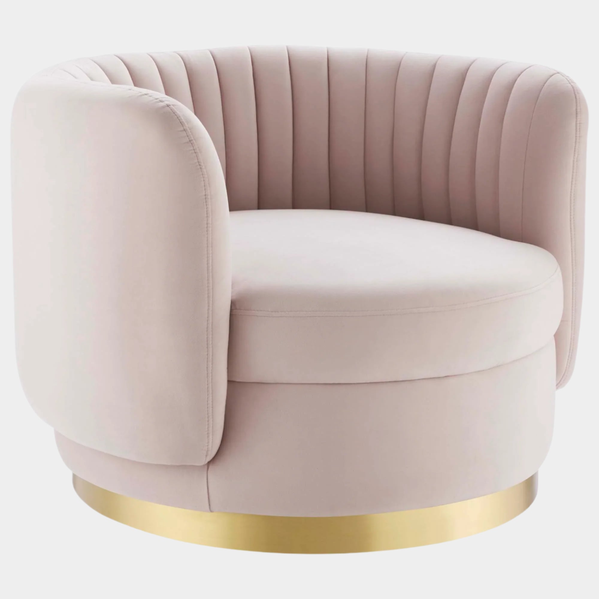 Chaise pivotante capitonnée en velours haute performance Embrace