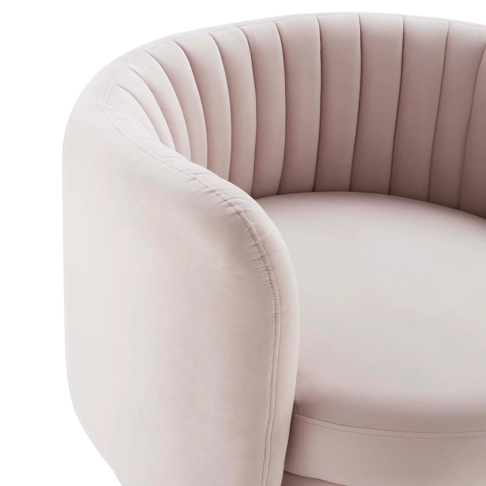 Chaise pivotante capitonnée en velours haute performance Embrace