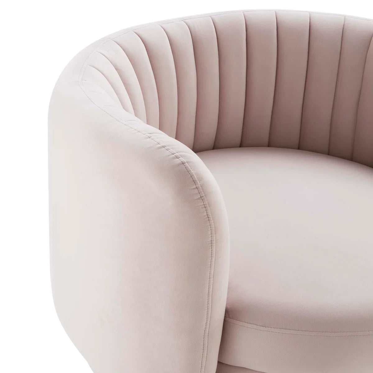 Embrace Tufted Performance Velvet Swivel Chair in Gold Pink