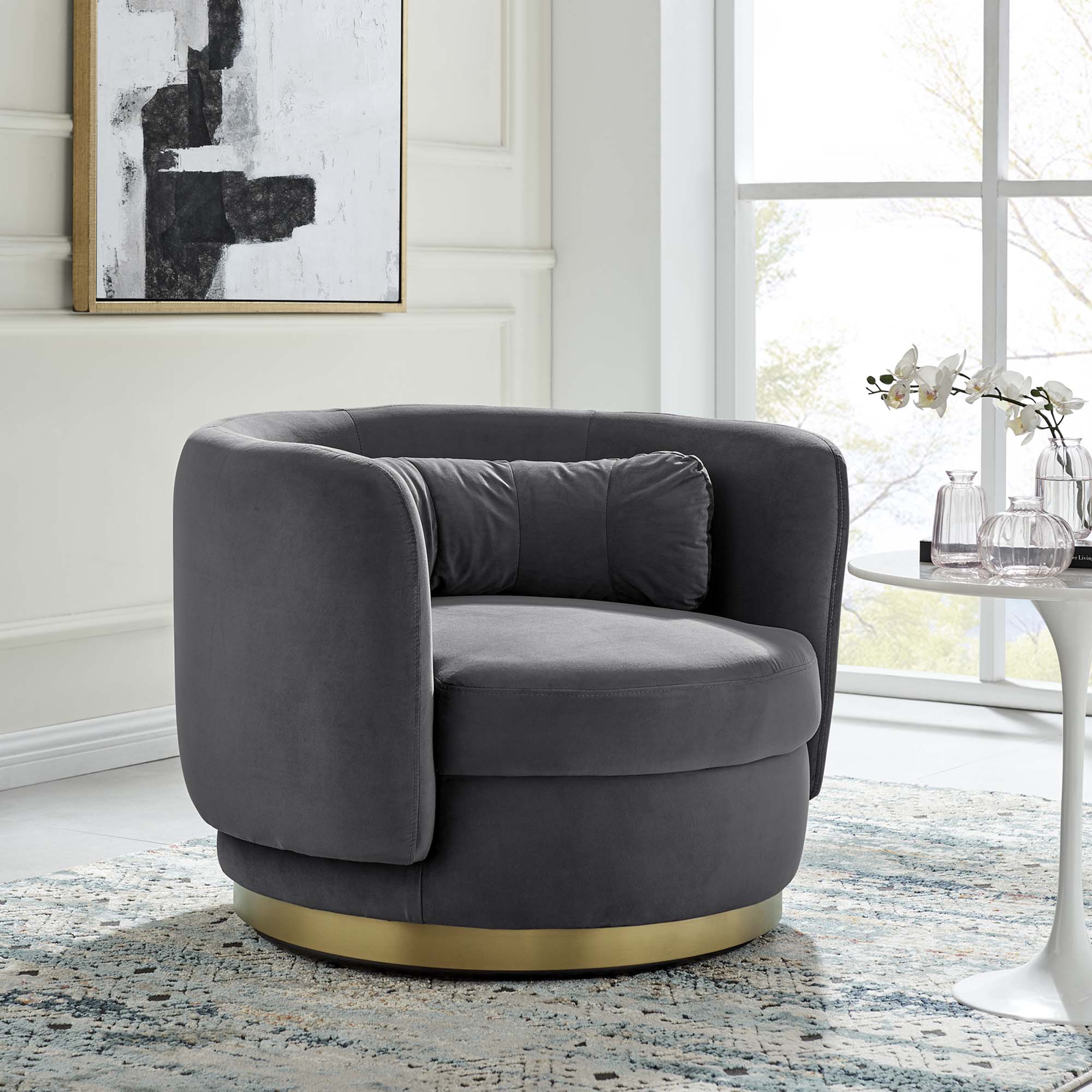 Relish Performance Velvet Swivel Chair