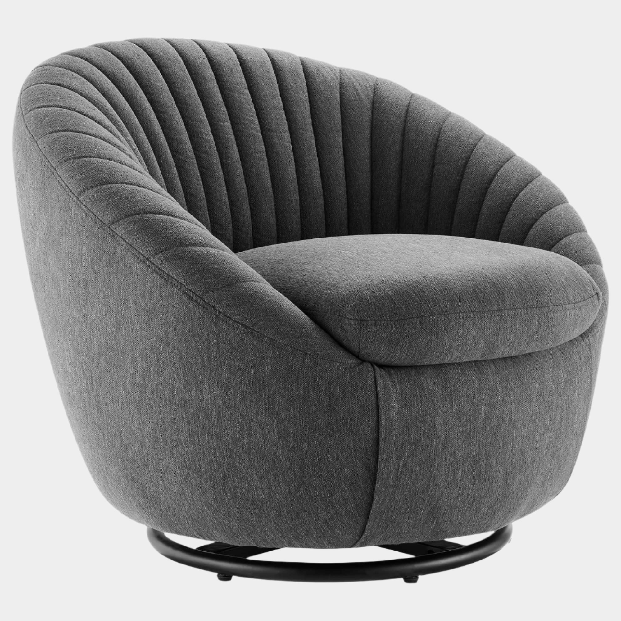 Whirr Tufted Fabric Swivel Chair