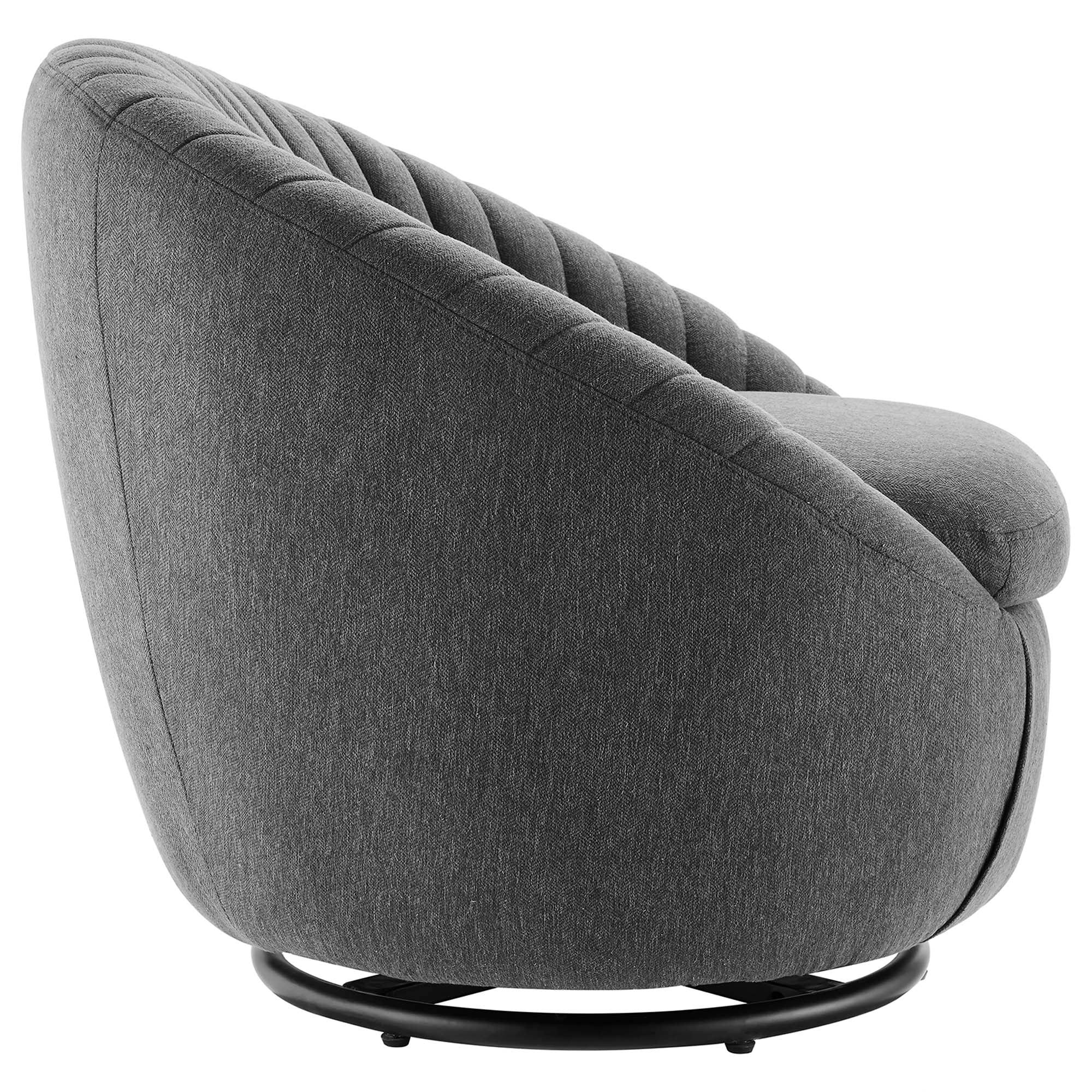 Whirr Tufted Fabric Swivel Chair