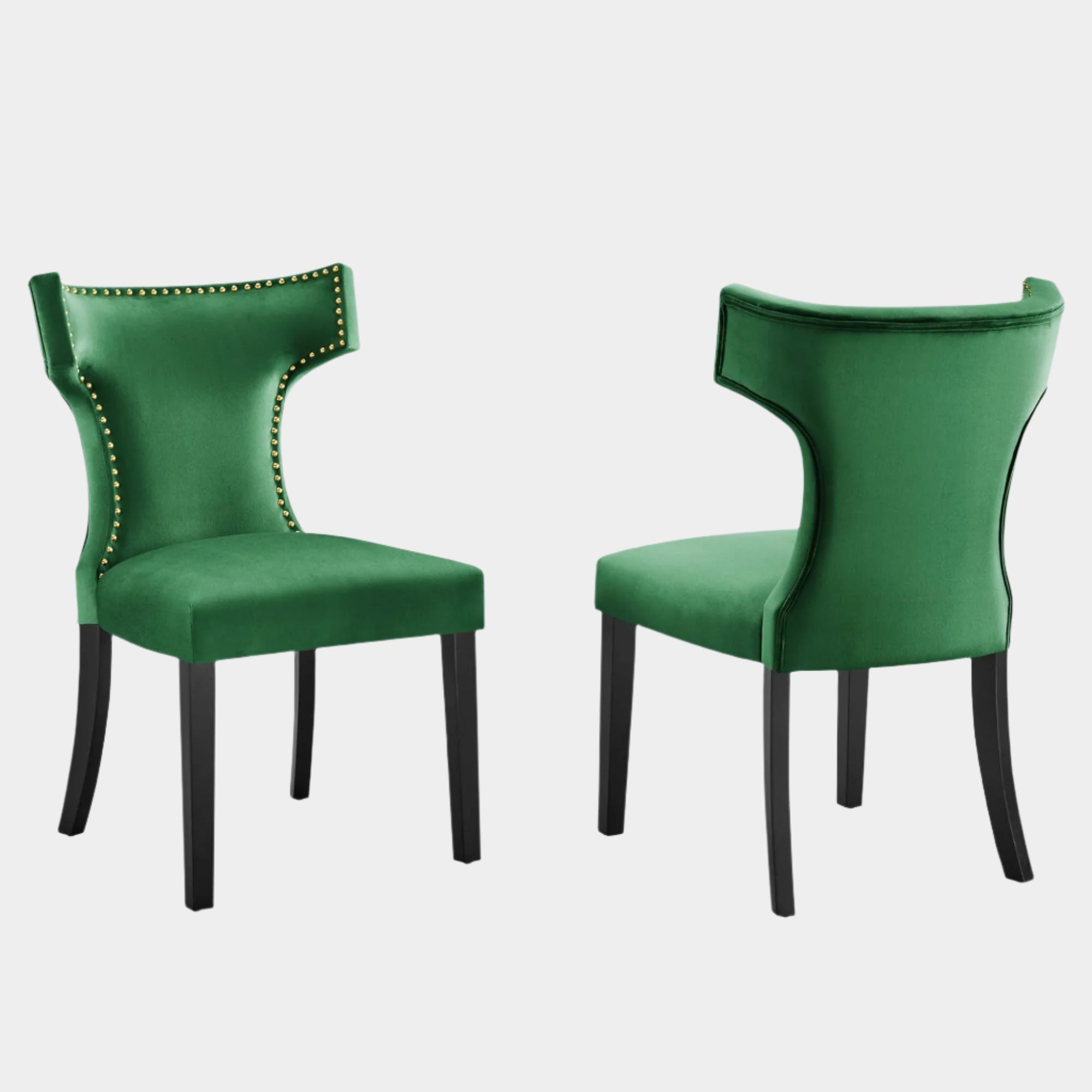 Curve Performance Velvet Dining Chairs - Set of 2