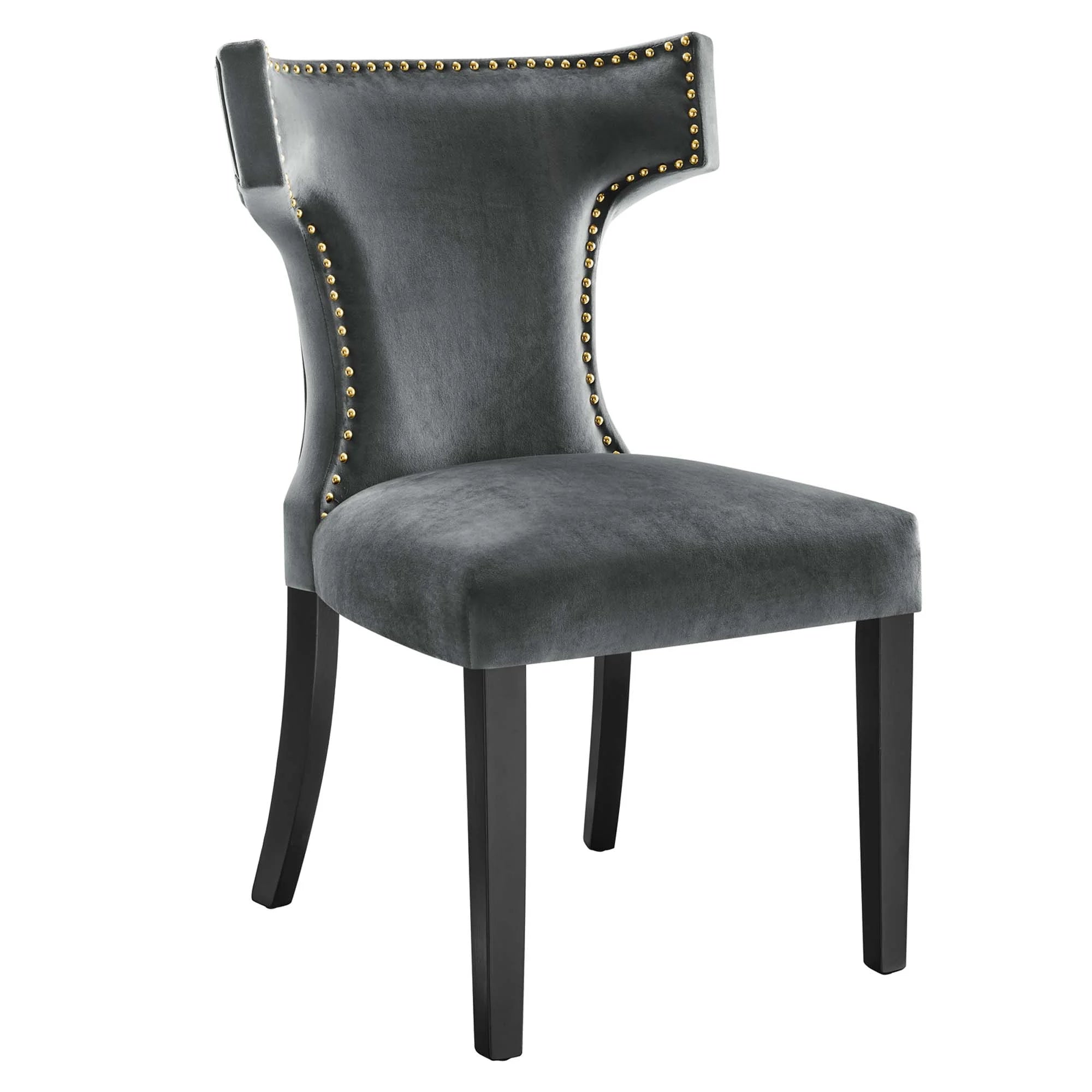 Curve Performance Velvet Dining Chairs - Set of 2