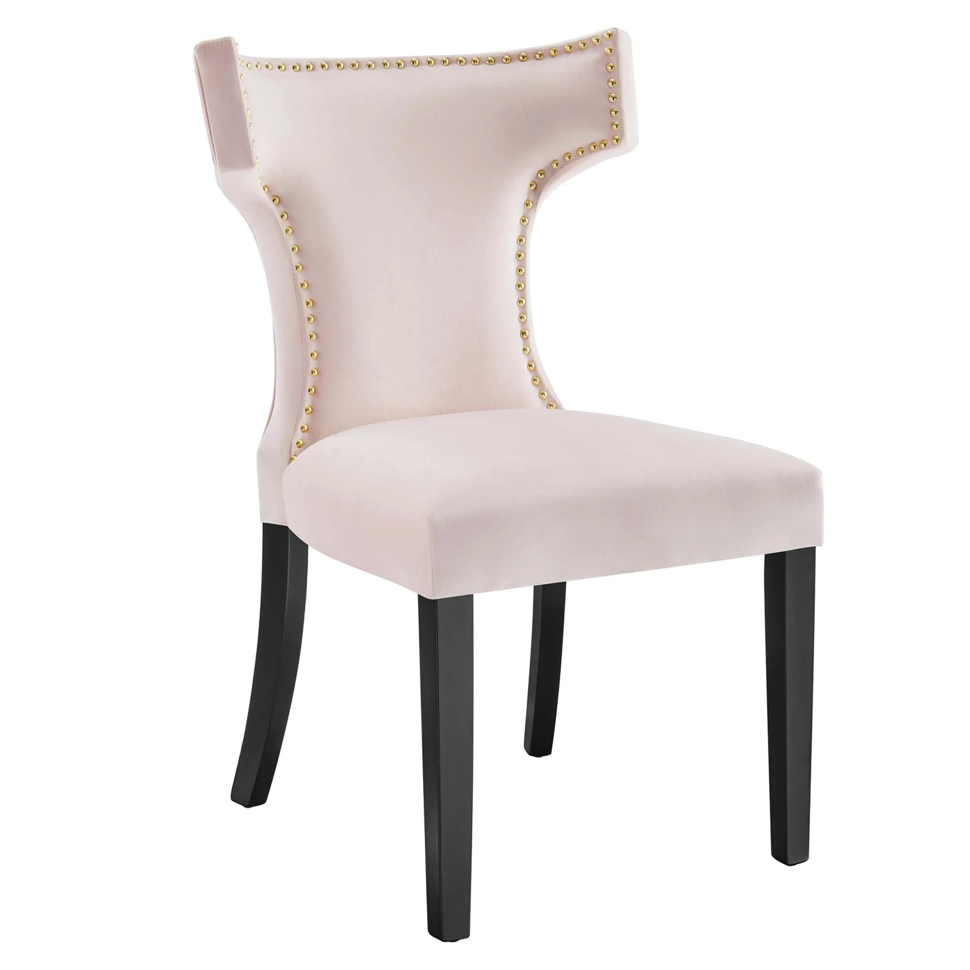 Curve Performance Velvet Dining Chairs - Set of 2