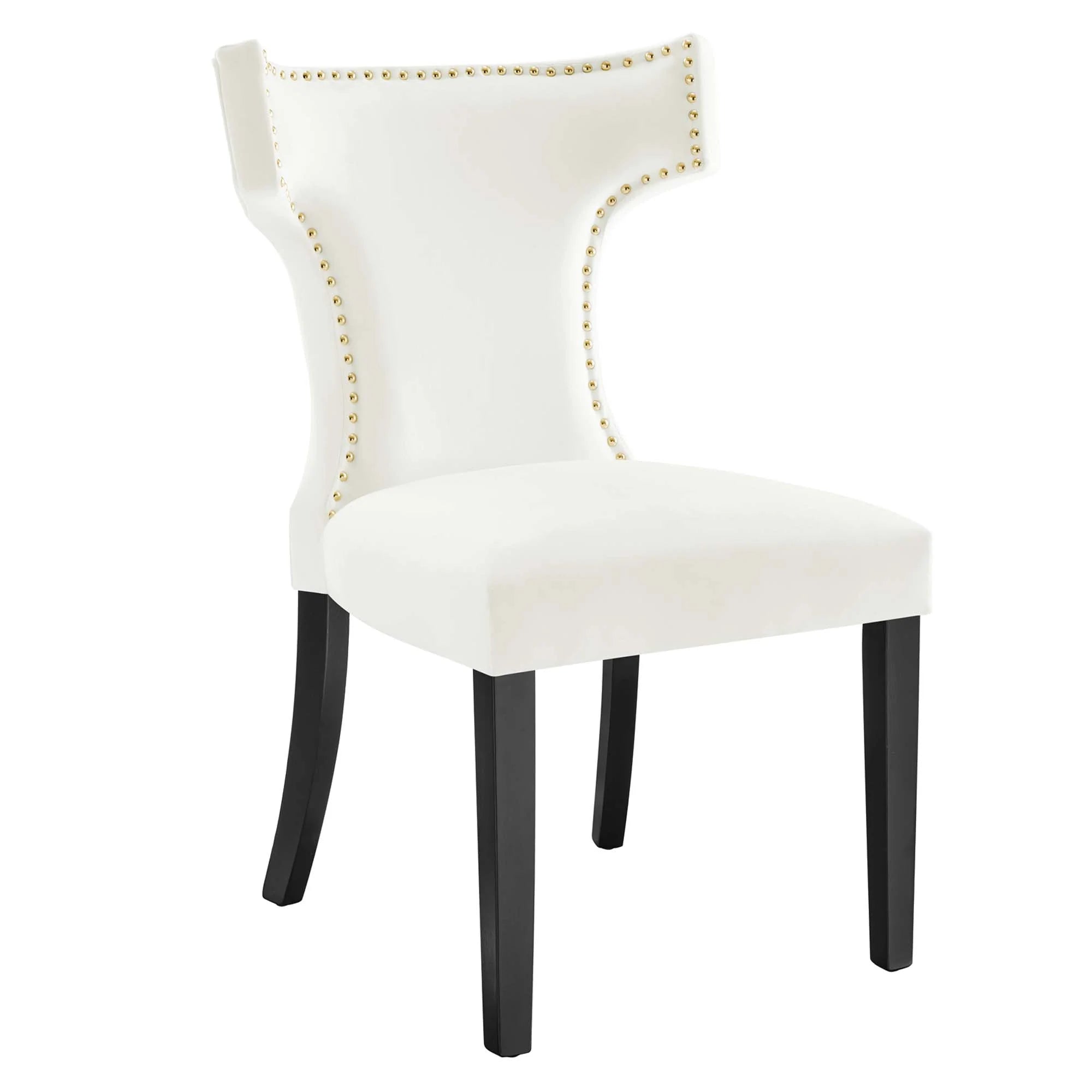 Curve Performance Velvet Dining Chairs - Set of 2