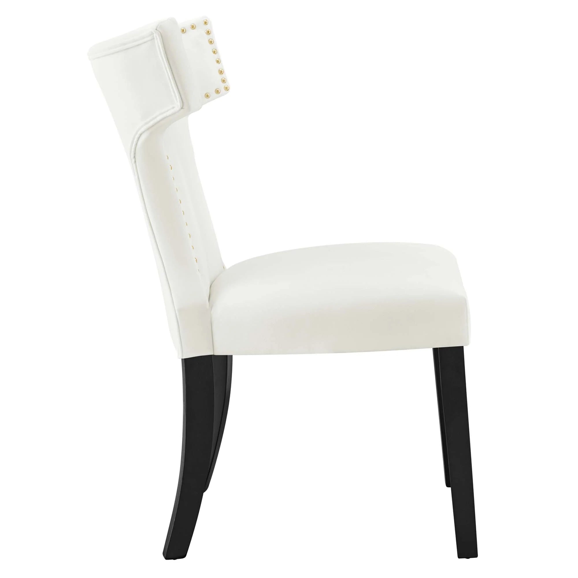 Curve Performance Velvet Dining Chairs - Set of 2