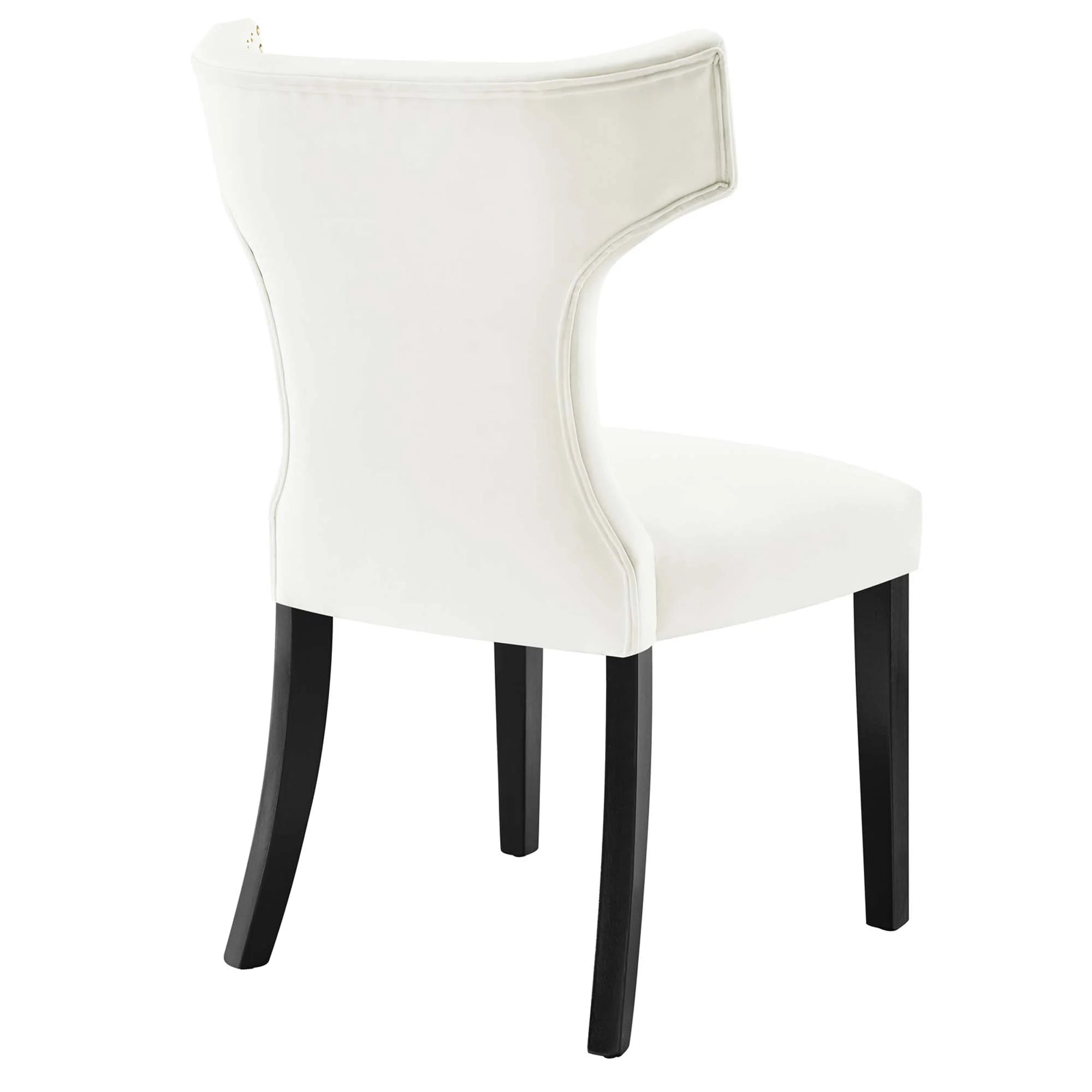 Curve Performance Velvet Dining Chairs - Set of 2