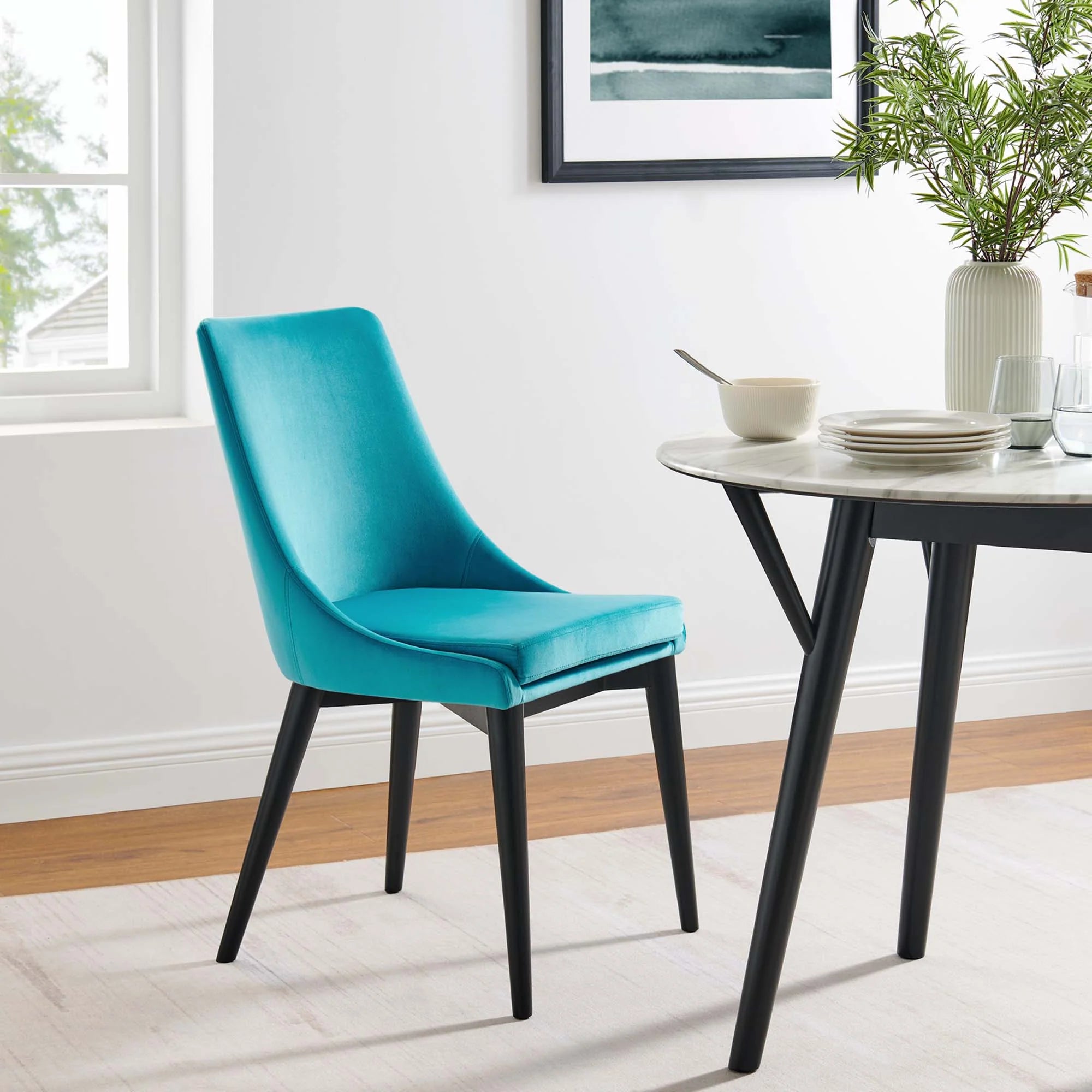 Viscount Performance Velvet Dining Chair