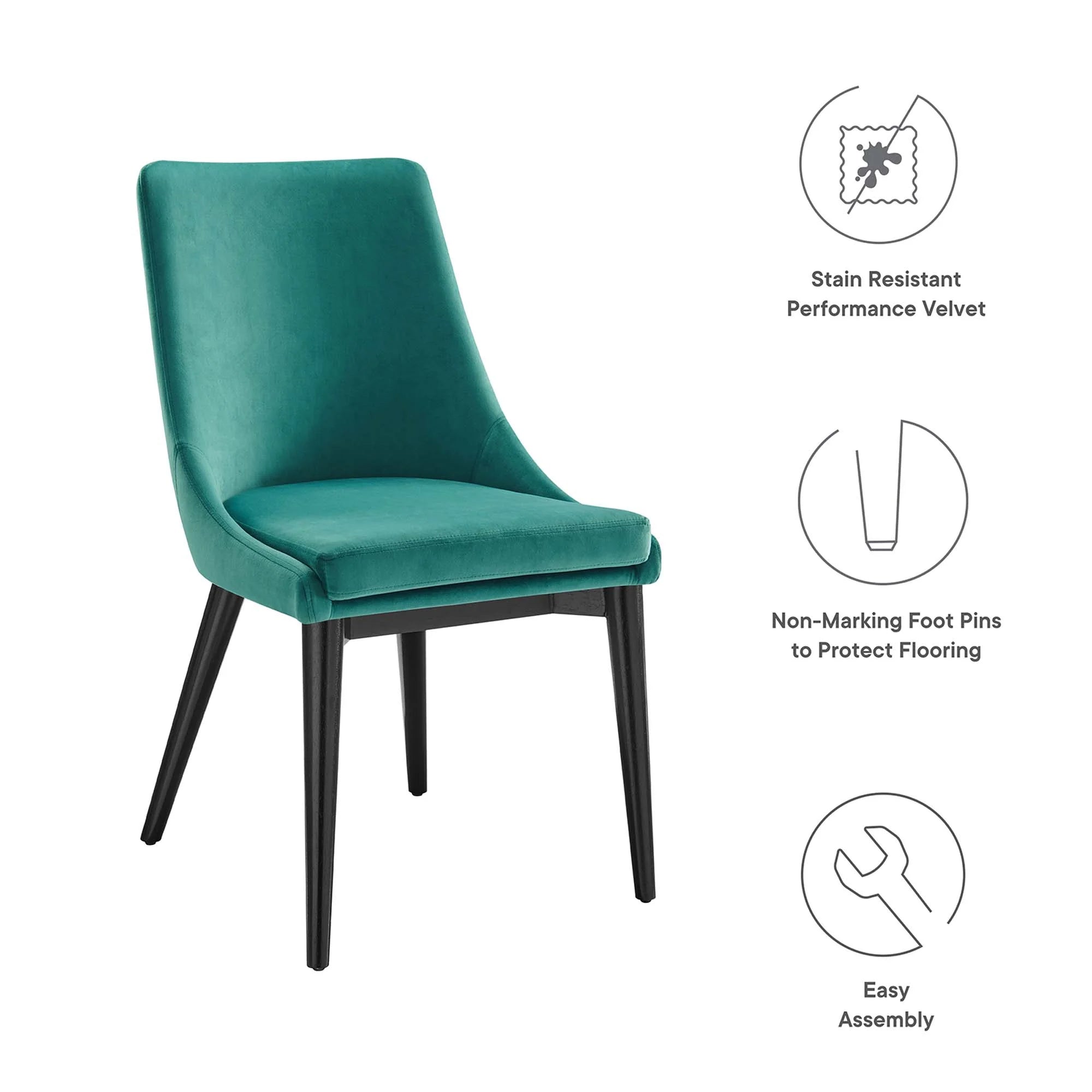 Viscount Performance Velvet Dining Chair