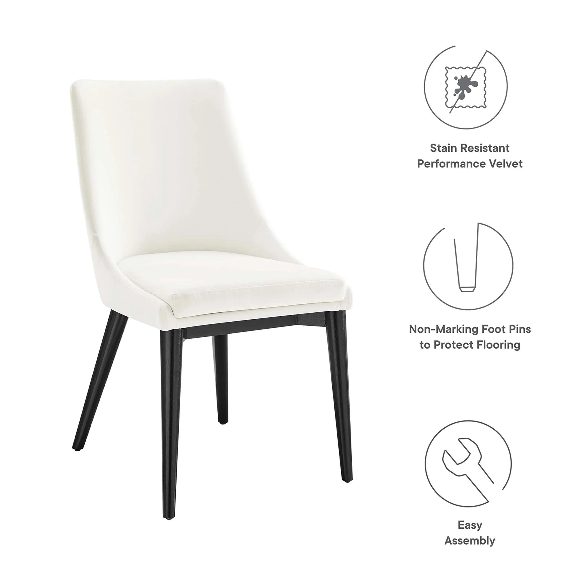 Viscount Performance Velvet Dining Chair