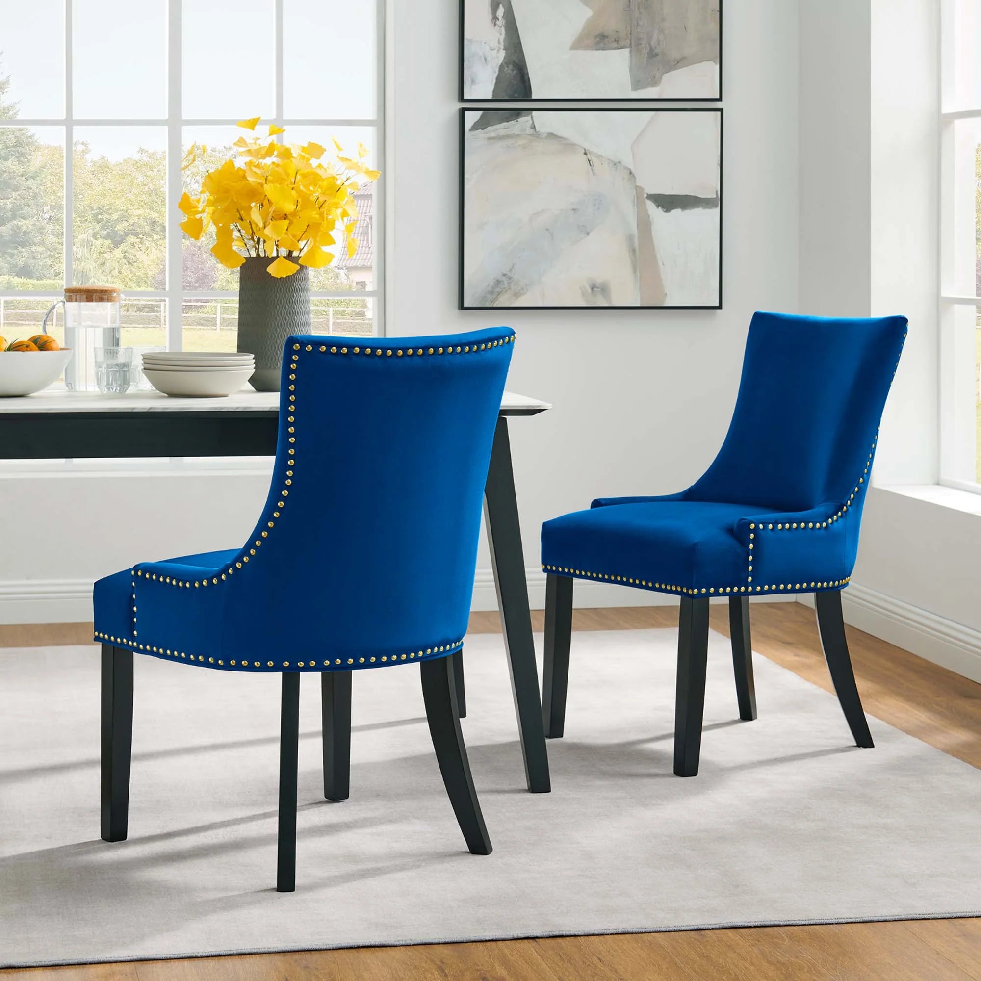 Marquis Performance Velvet Dining Chairs - Set of 2