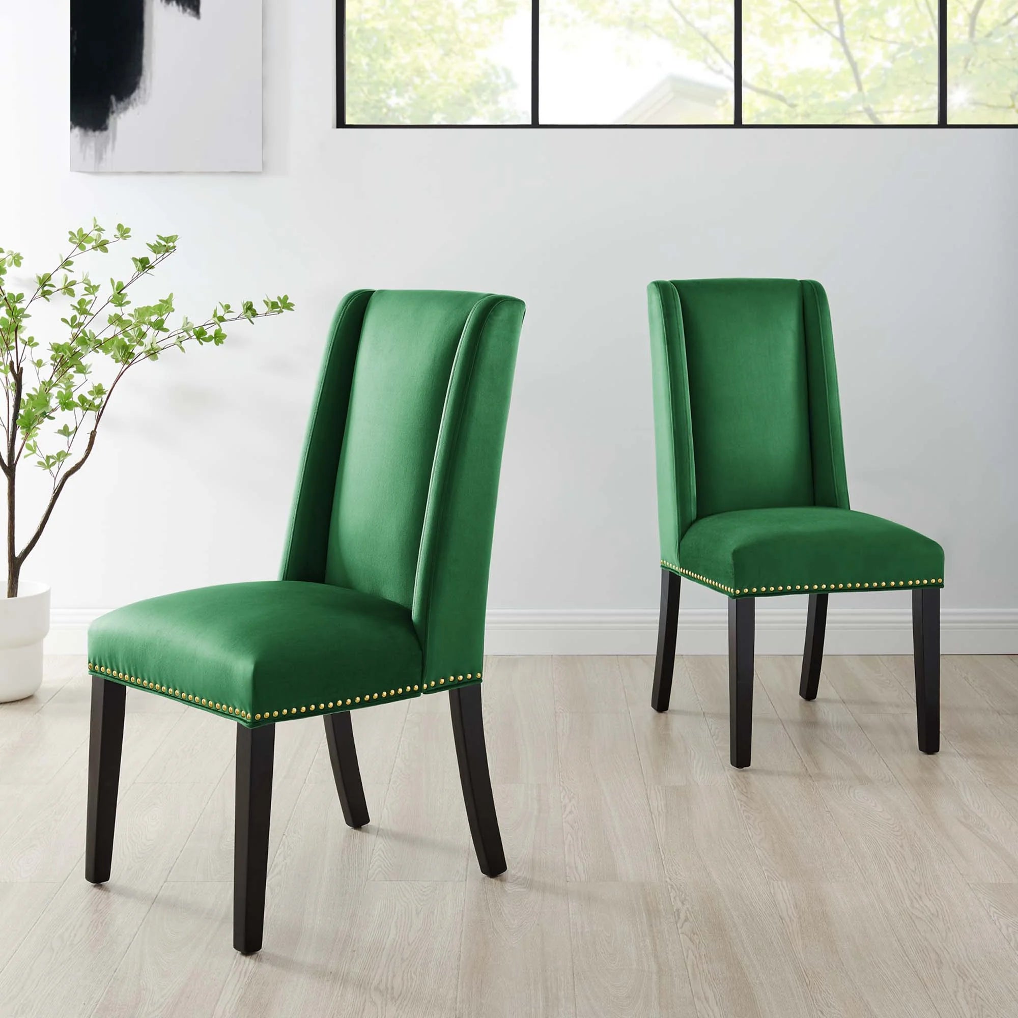 Baron Performance Velvet Dining Chairs - Set of 2