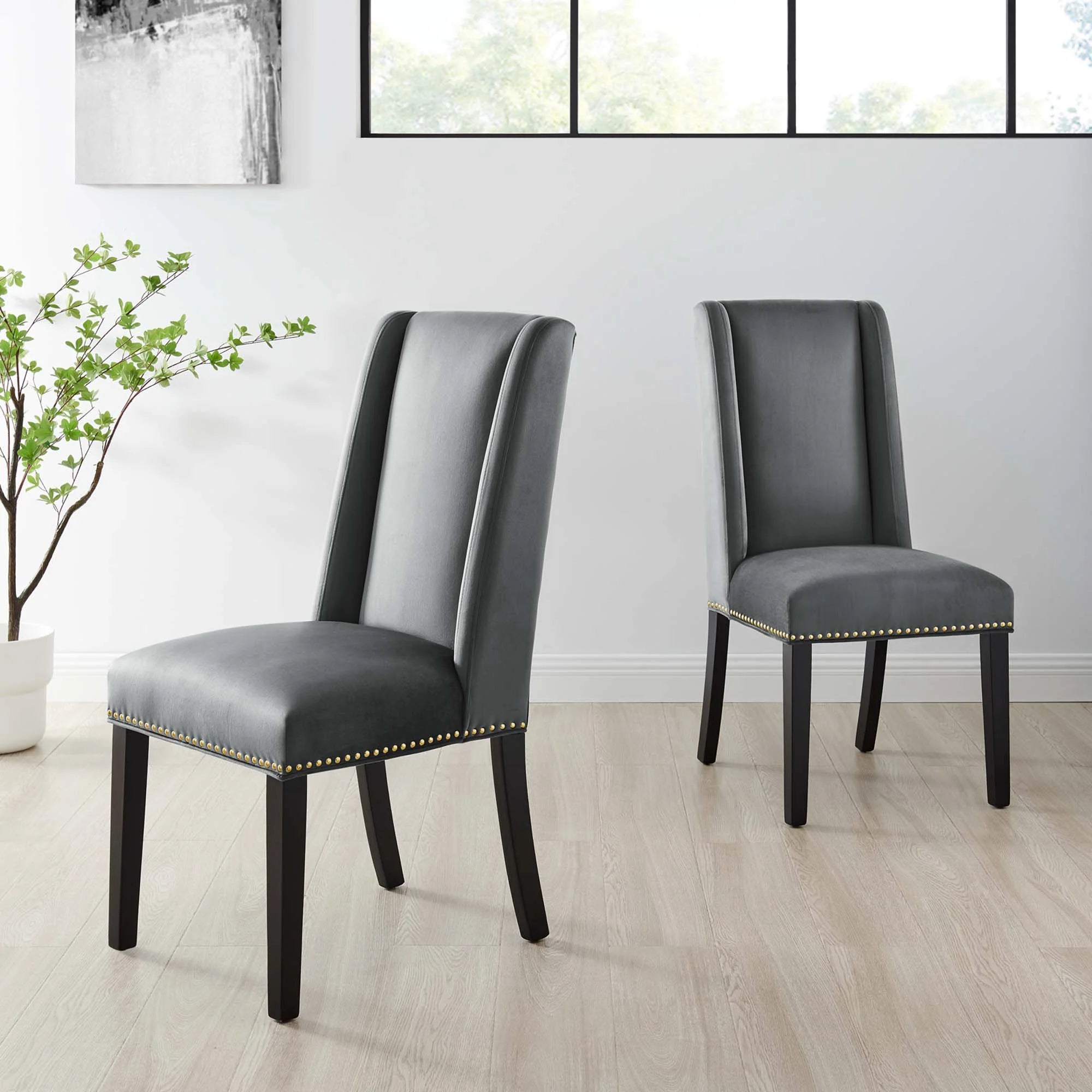 Baron Performance Velvet Dining Chairs - Set of 2