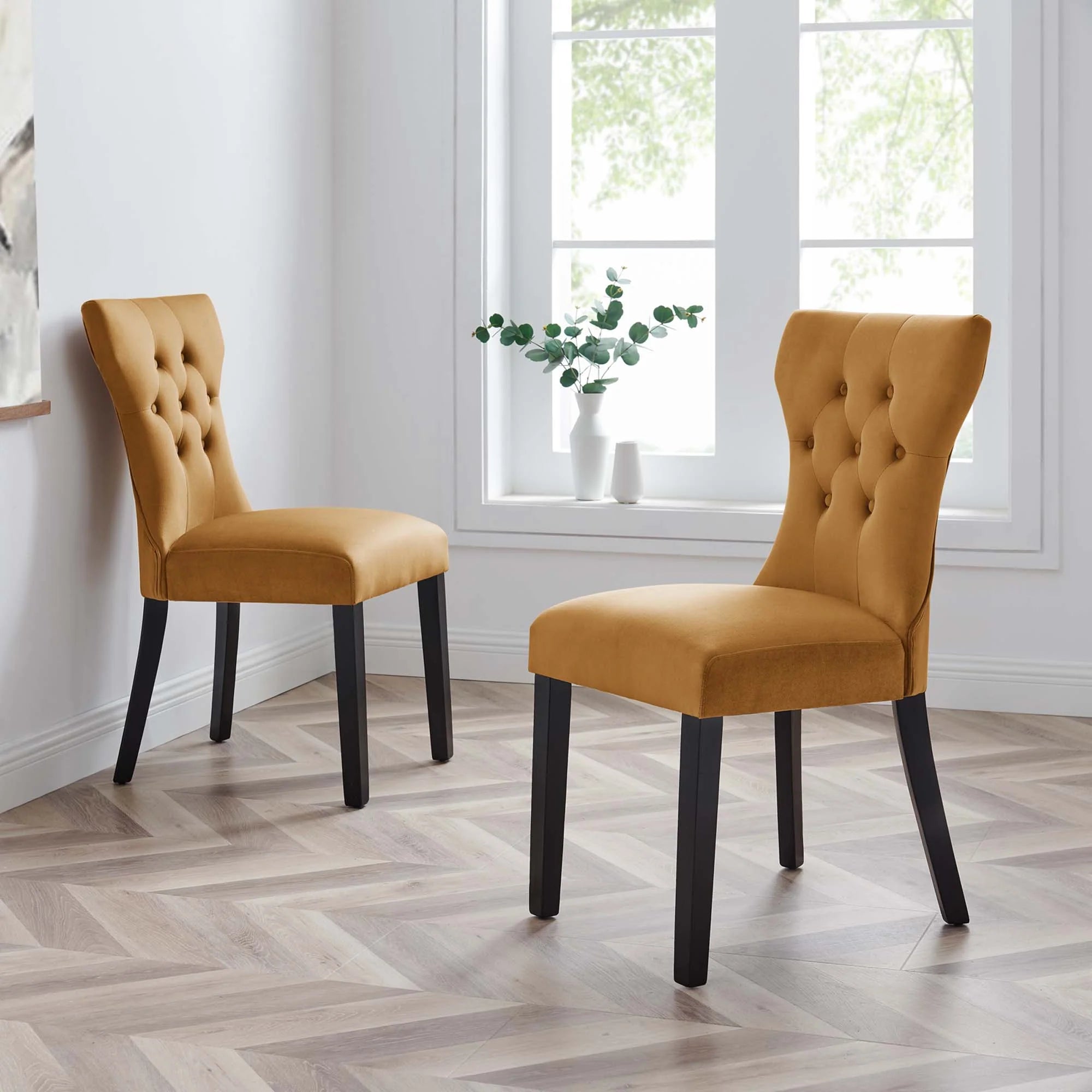 Silhouette Performance Velvet Dining Chairs - Set of 2