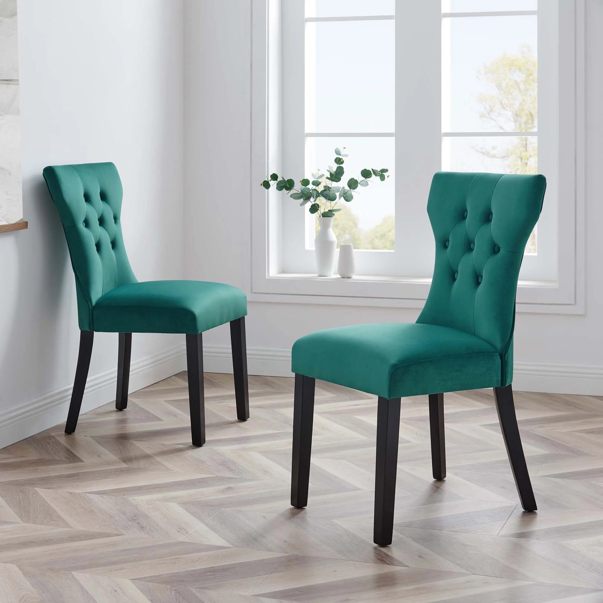 Silhouette Performance Velvet Dining Chairs - Set of 2