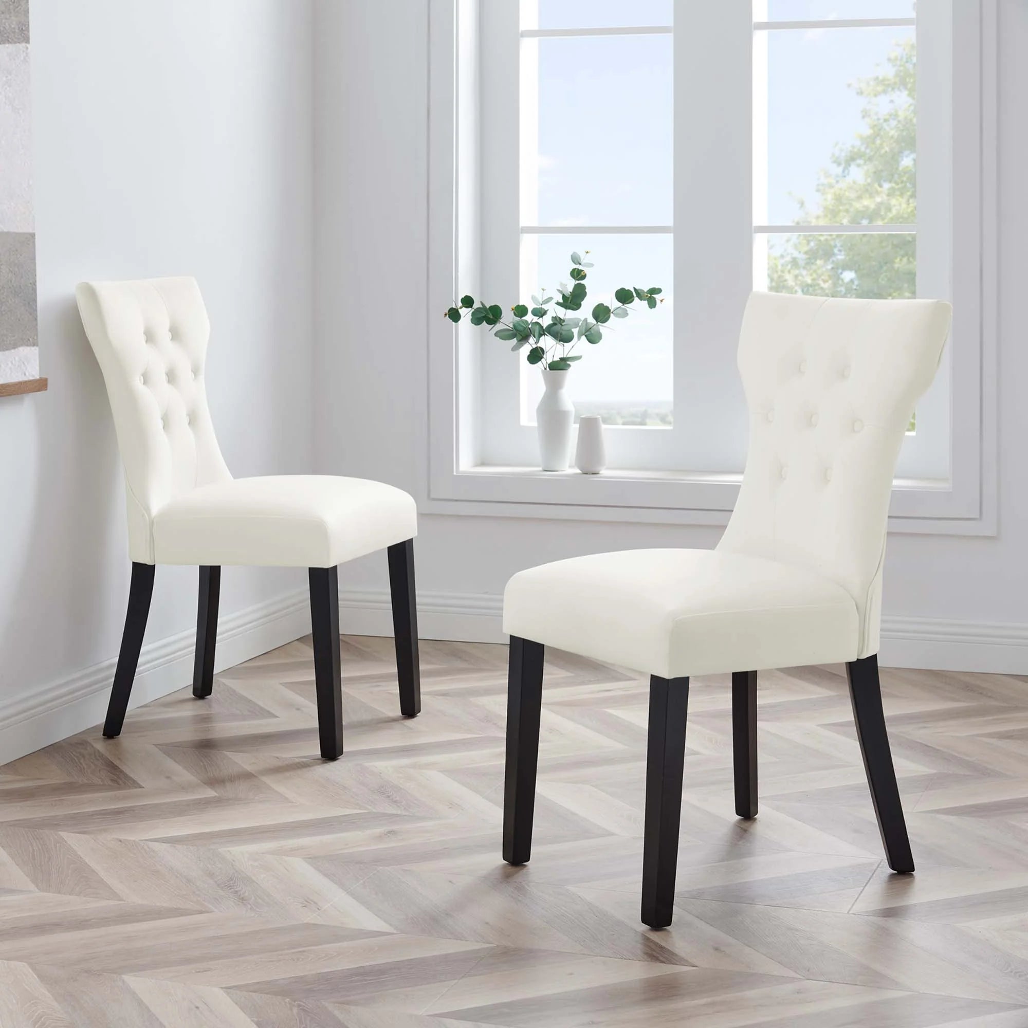 Silhouette Performance Velvet Dining Chairs - Set of 2