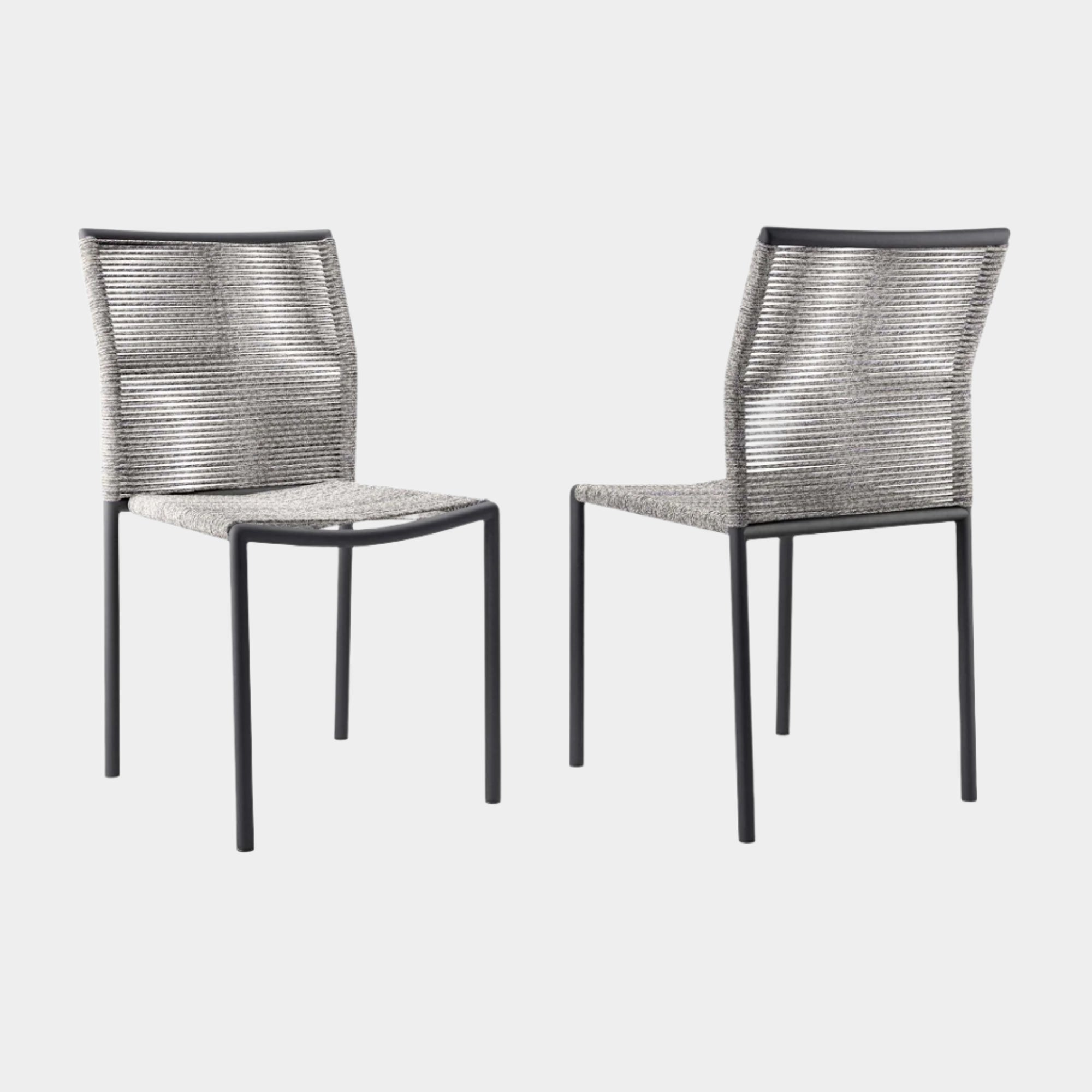 Serenity Outdoor Patio Chairs Set of 2 in Light Gray