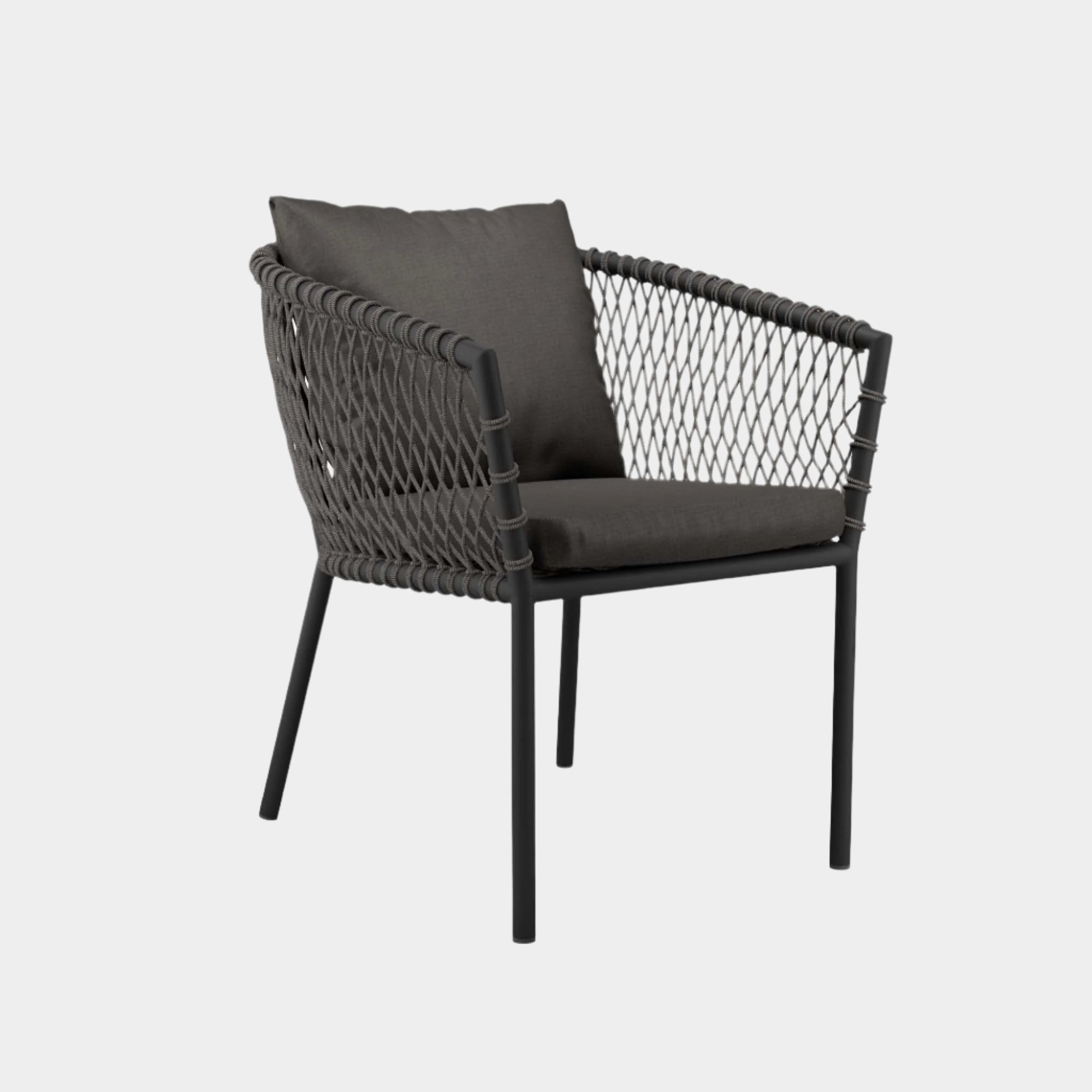 Sailor Outdoor Patio Dining Armchair in Charcoal Charcoal