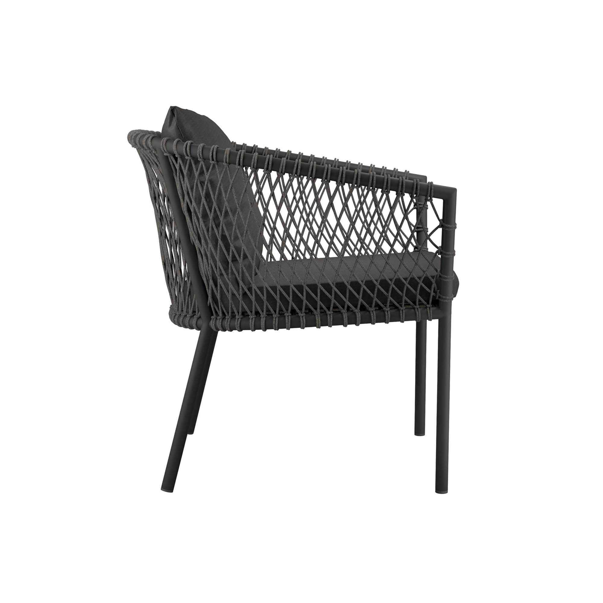 Sailor Outdoor Patio Dining Armchair in Charcoal Charcoal