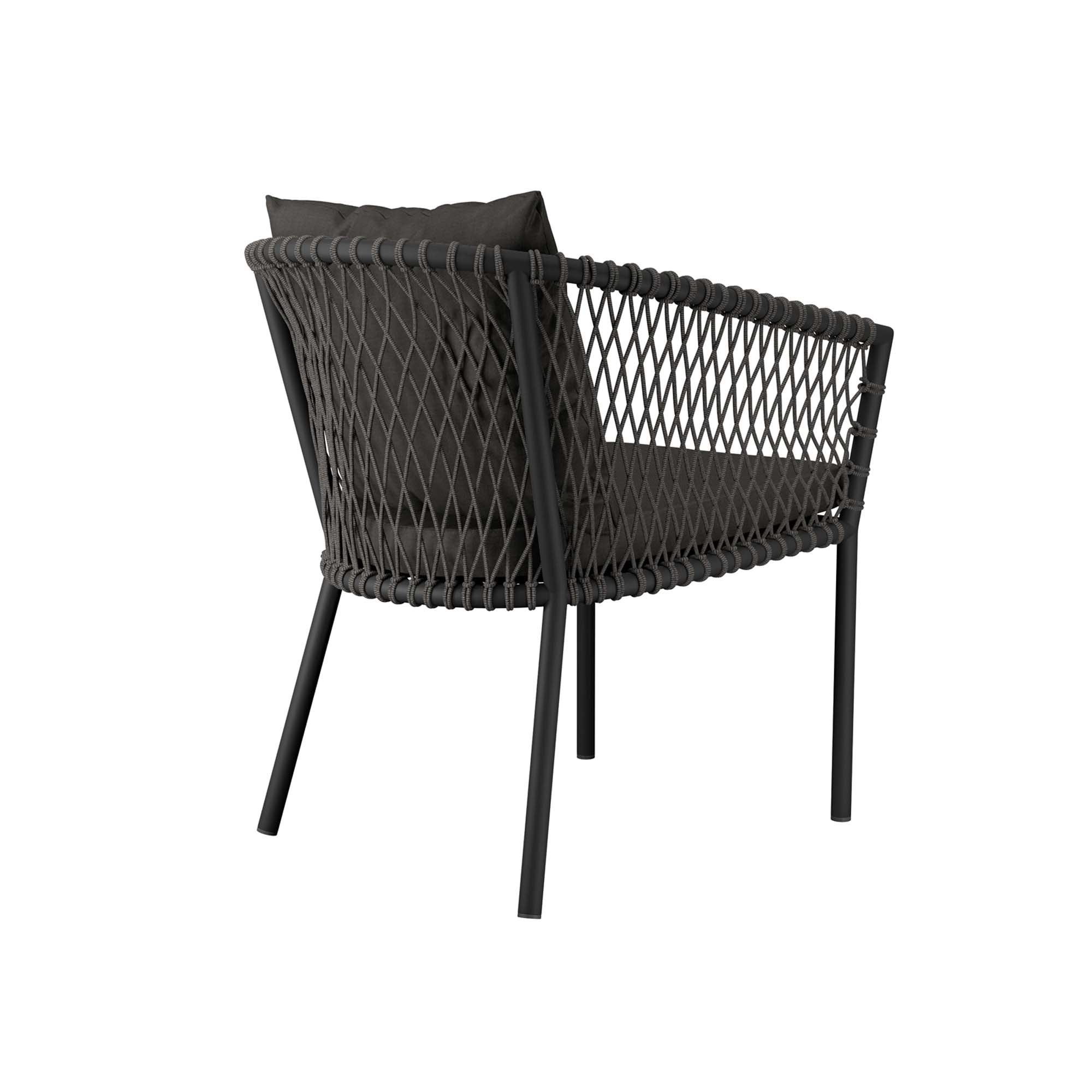 Sailor Outdoor Patio Dining Armchair in Charcoal Charcoal