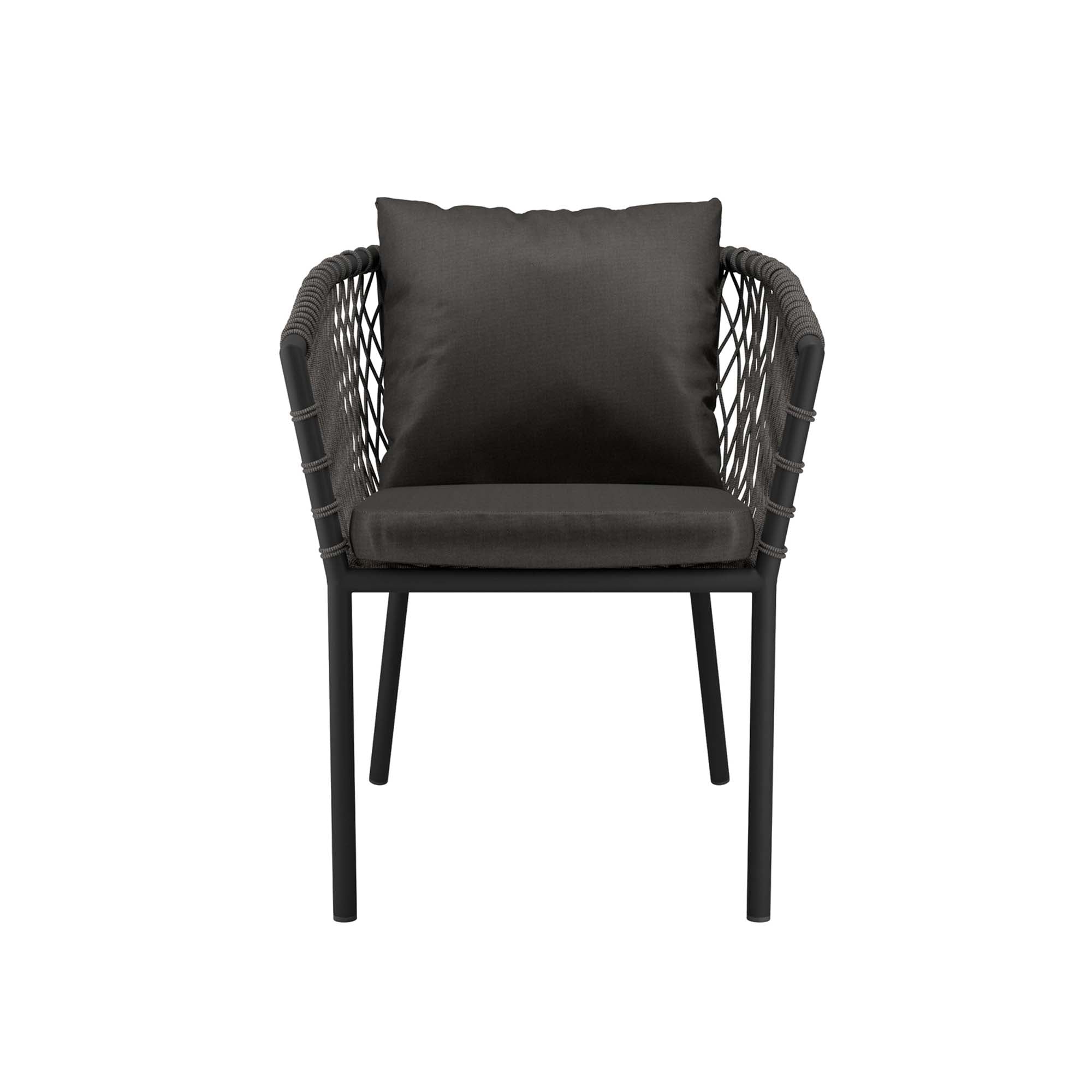 Sailor Outdoor Patio Dining Armchair in Charcoal Charcoal